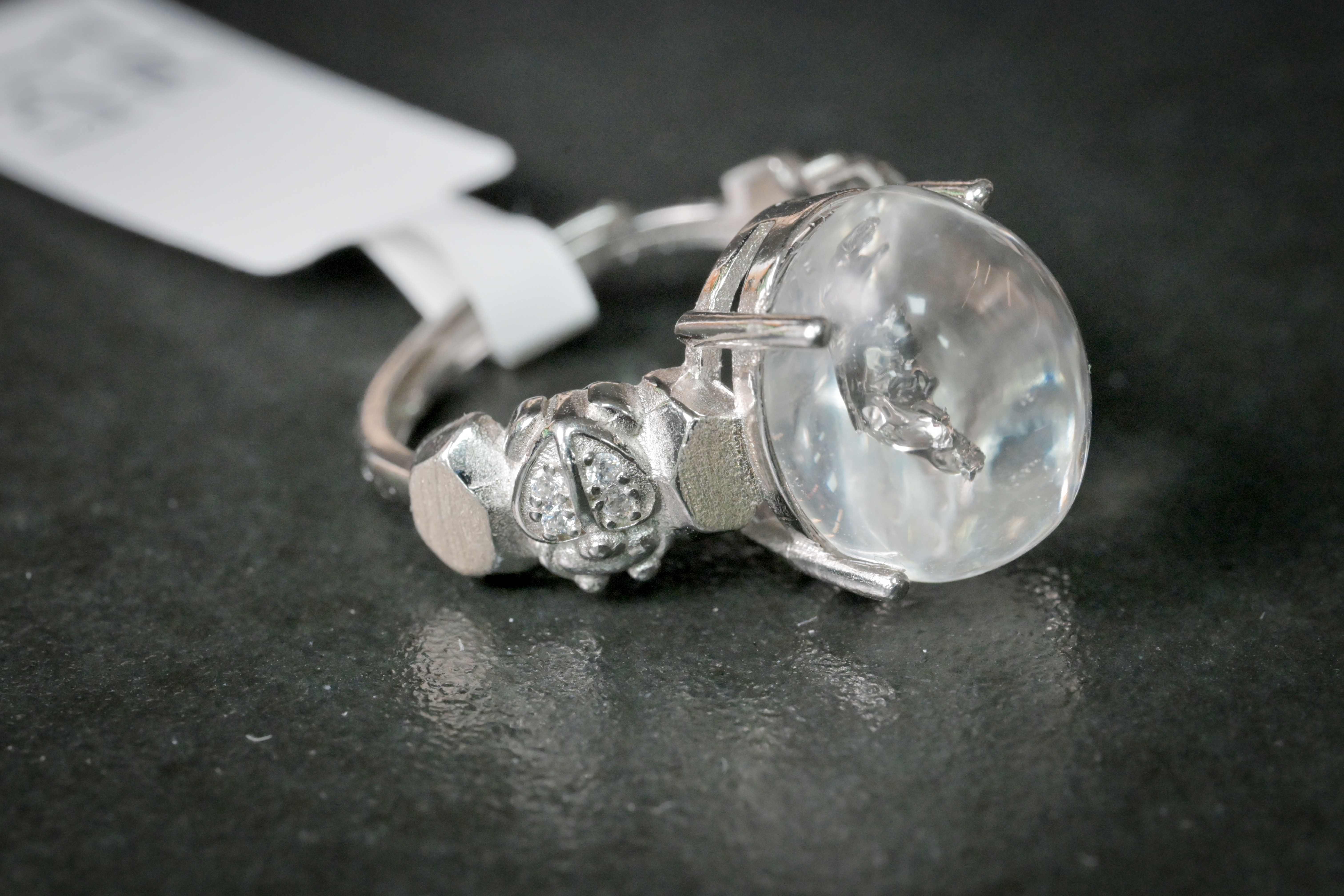 白水晶純銀戒指 #020｜日信水晶 身心工房｜White Crystal Sterling Silver Ring #020