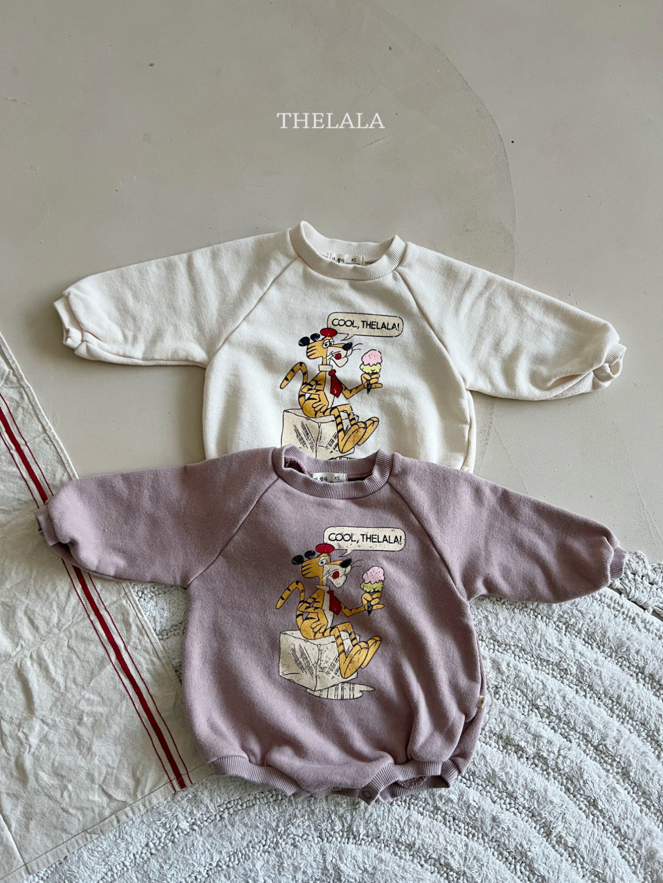 🌸預訂 韓國直送🌸🇰🇷THELALA兩色親子款老虎印花長袖包屁衣