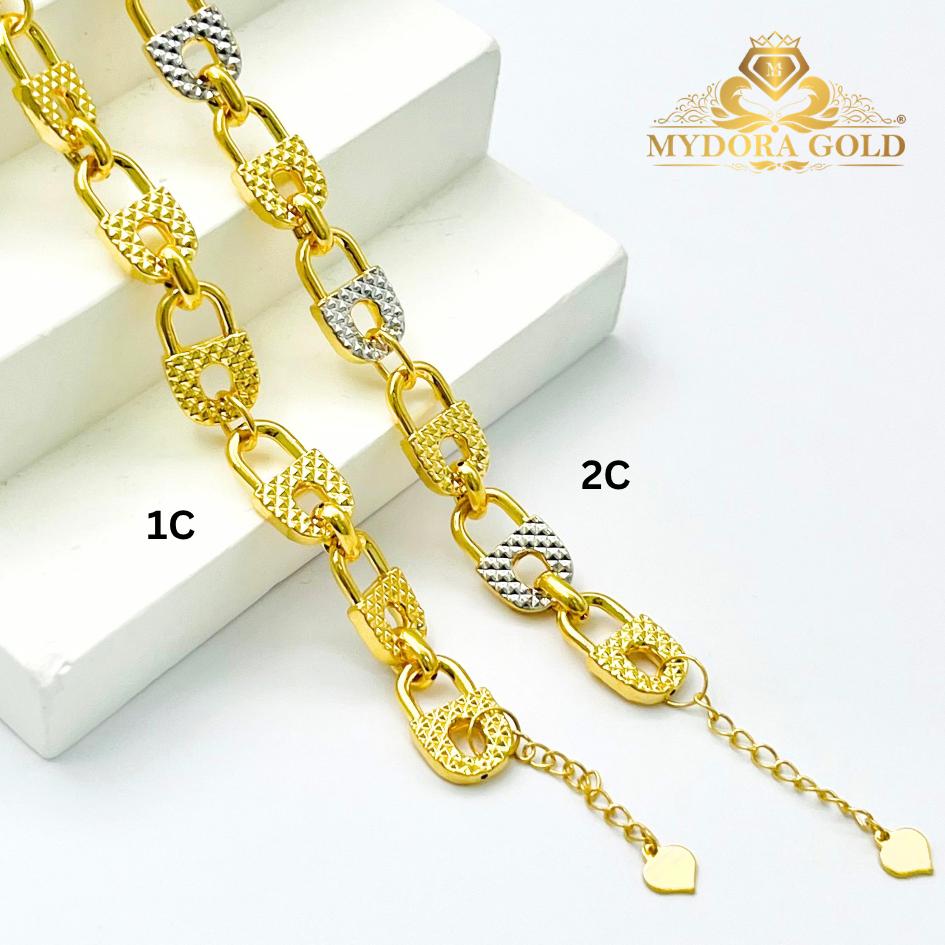 MYDORA Rantai Tangan Fesyen Safety Lock Link l EMAS 916/22K