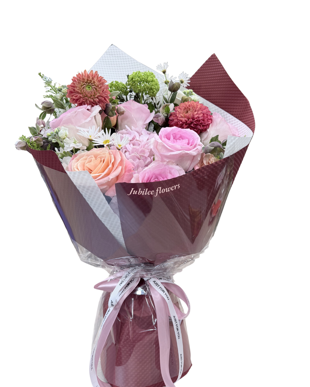 玫瑰 繡球 大麗花 花束