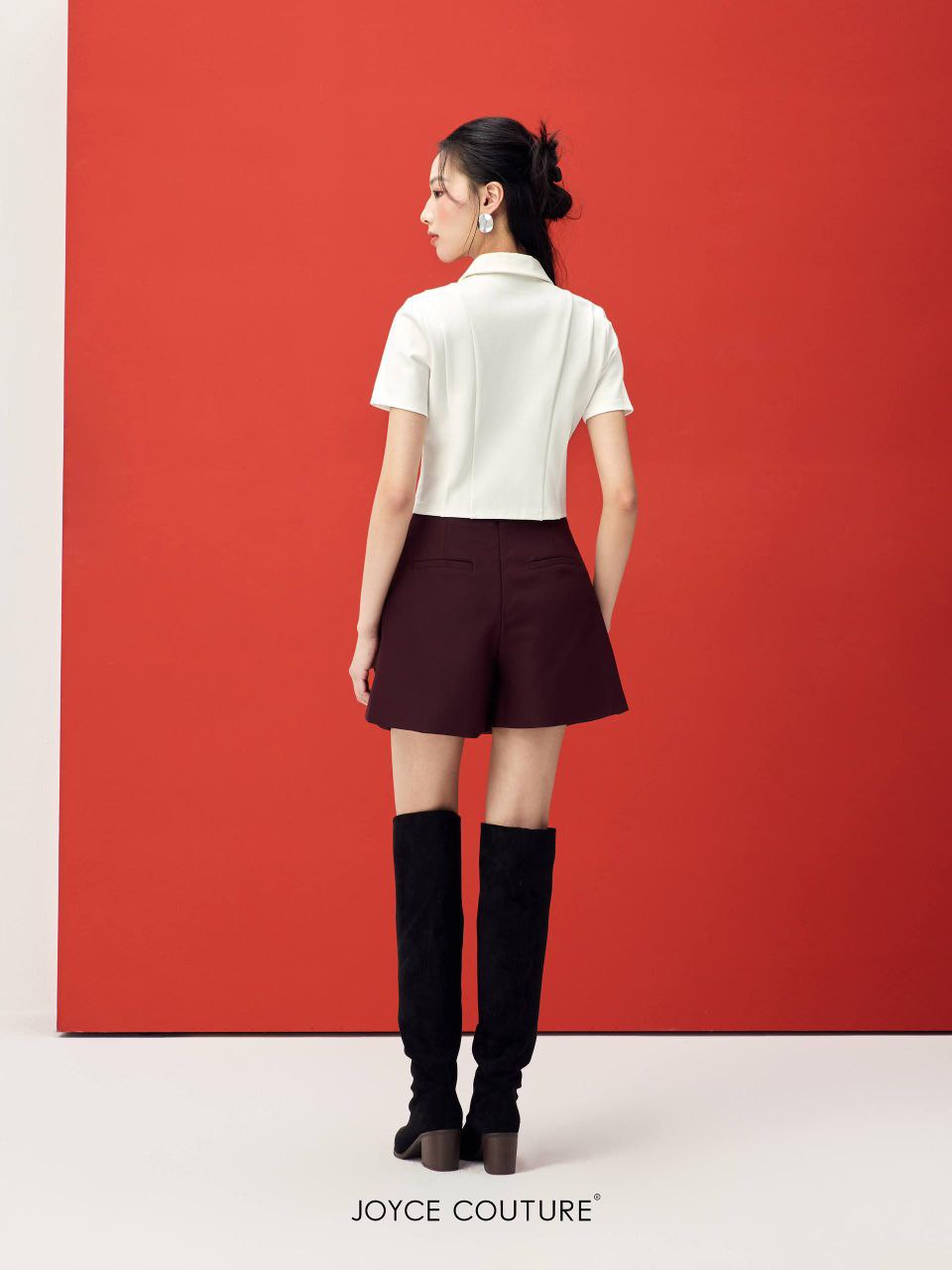 不对称腰带裤裙 P0451