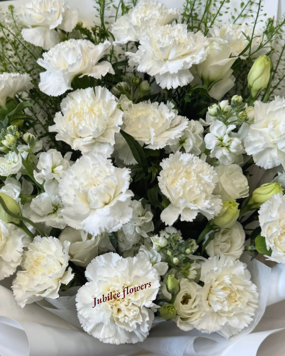 白色康乃馨 洋桔梗 花束