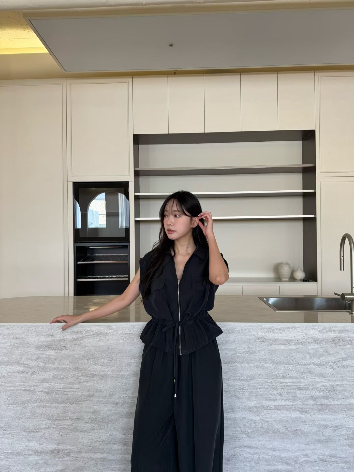 M22 工裝風抽繩拉鍊背心