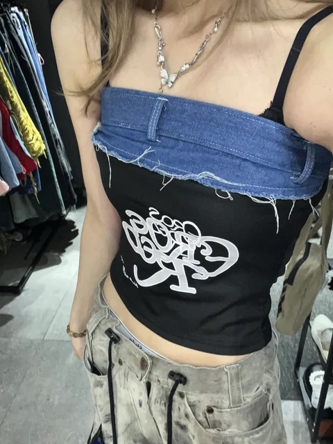 Black Vintage Top #0249
