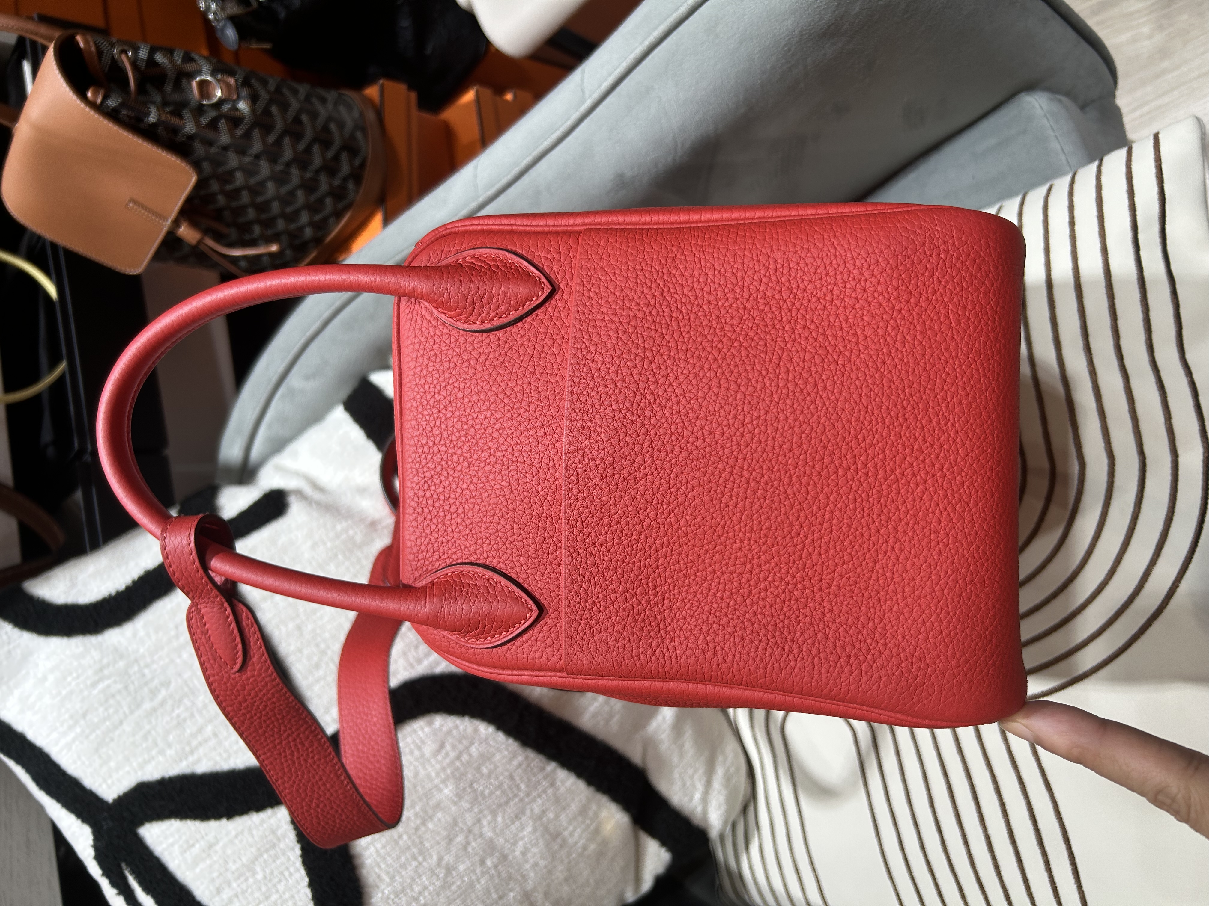 Hermes Lindy 30,SATMP X,心紅金扣 100%Authentic, 98%new ✅dust bag✅box