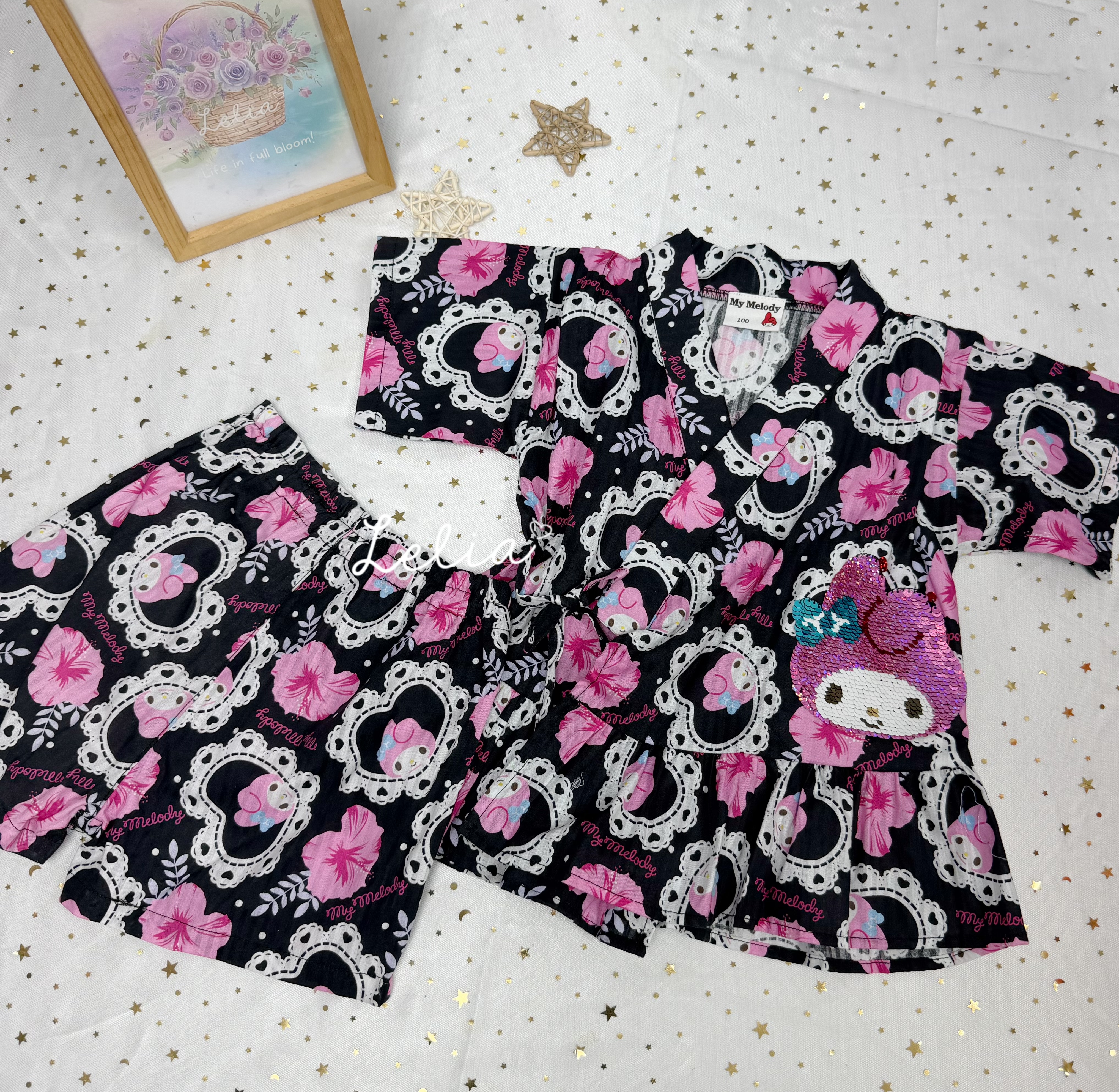 ▫️現貨▫️Sanrio Kuromi Melody魔法閃片浴衣