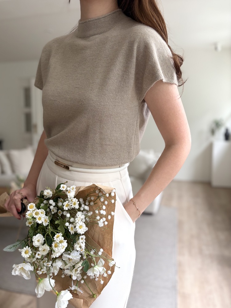 Daily Angora Knitted Top (Mocha)