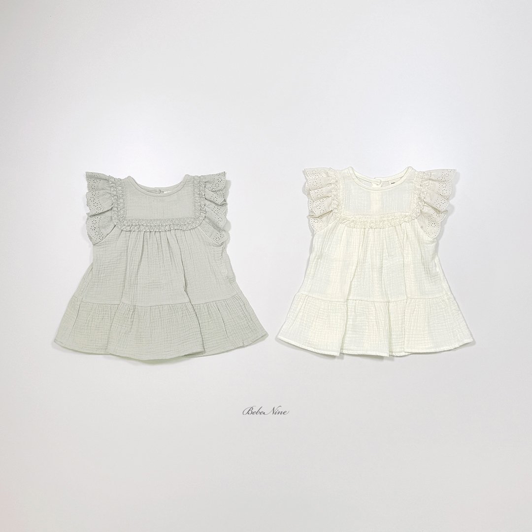 ☀️預訂 韓國直送☀️🇰🇷Bebenine兩色蕾絲荷葉邊袖連身裙