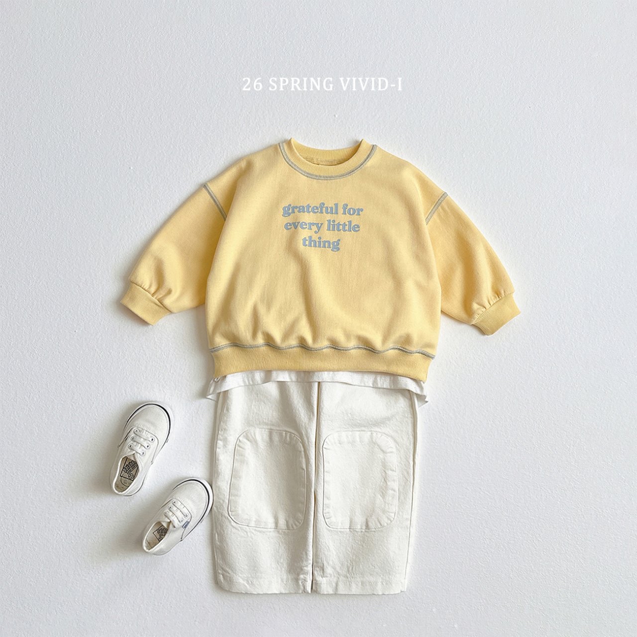 🌸預訂 韓國直送🌸🇰🇷VIVIDI四色字母印花撞色縫線長袖上下套裝