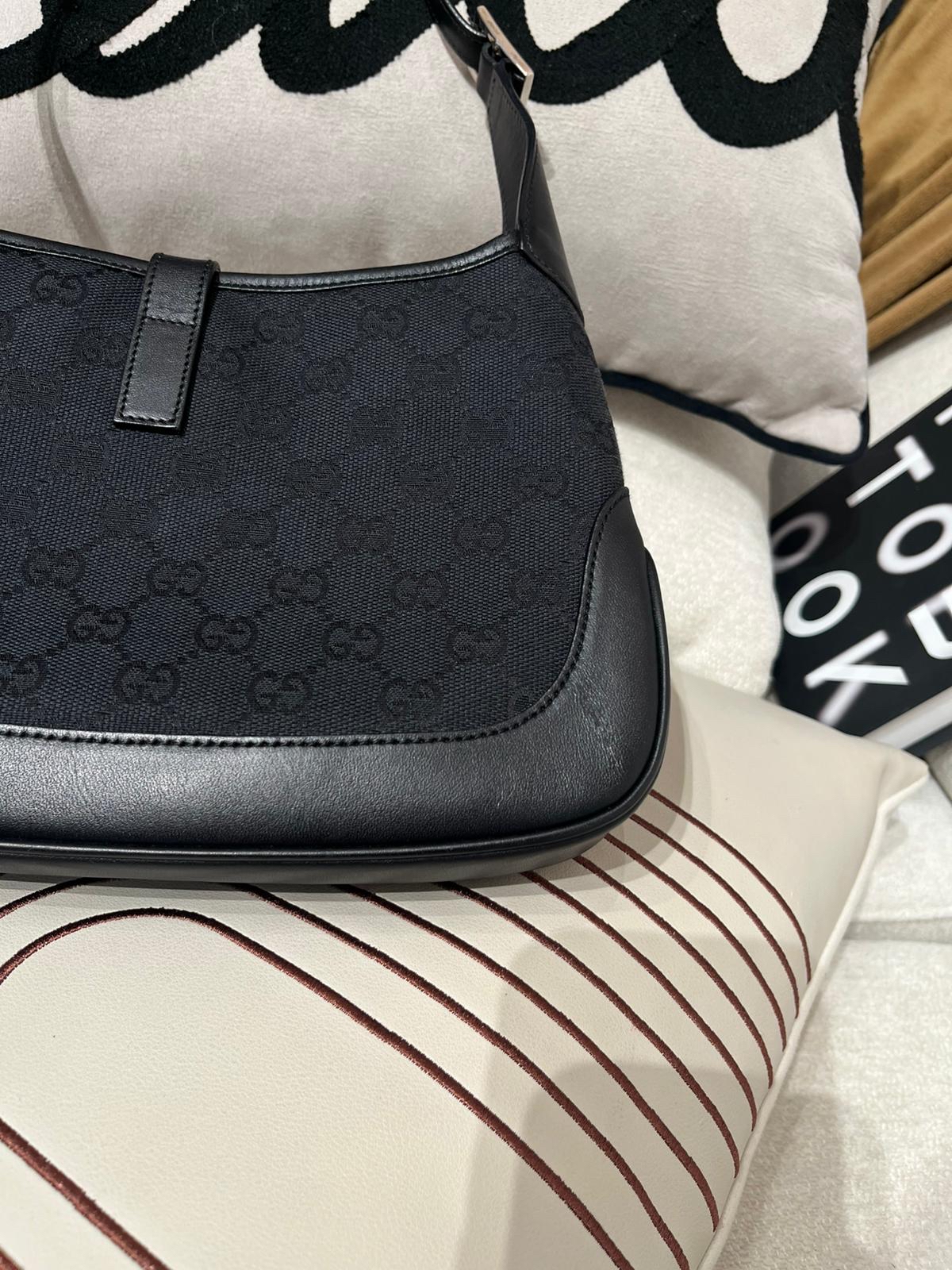Gucci Jackie Shoulder Bag hobo noir 100%Authentic,95%new✅dust bag 