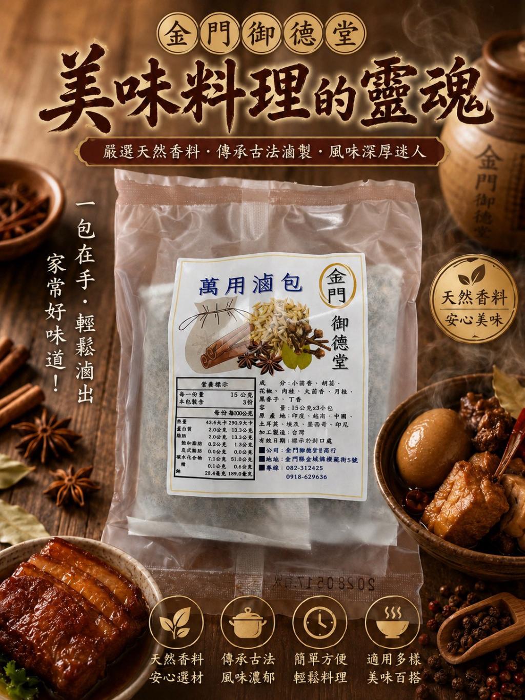   【預訂】台灣金門御德堂萬用滷包 (1袋3包)