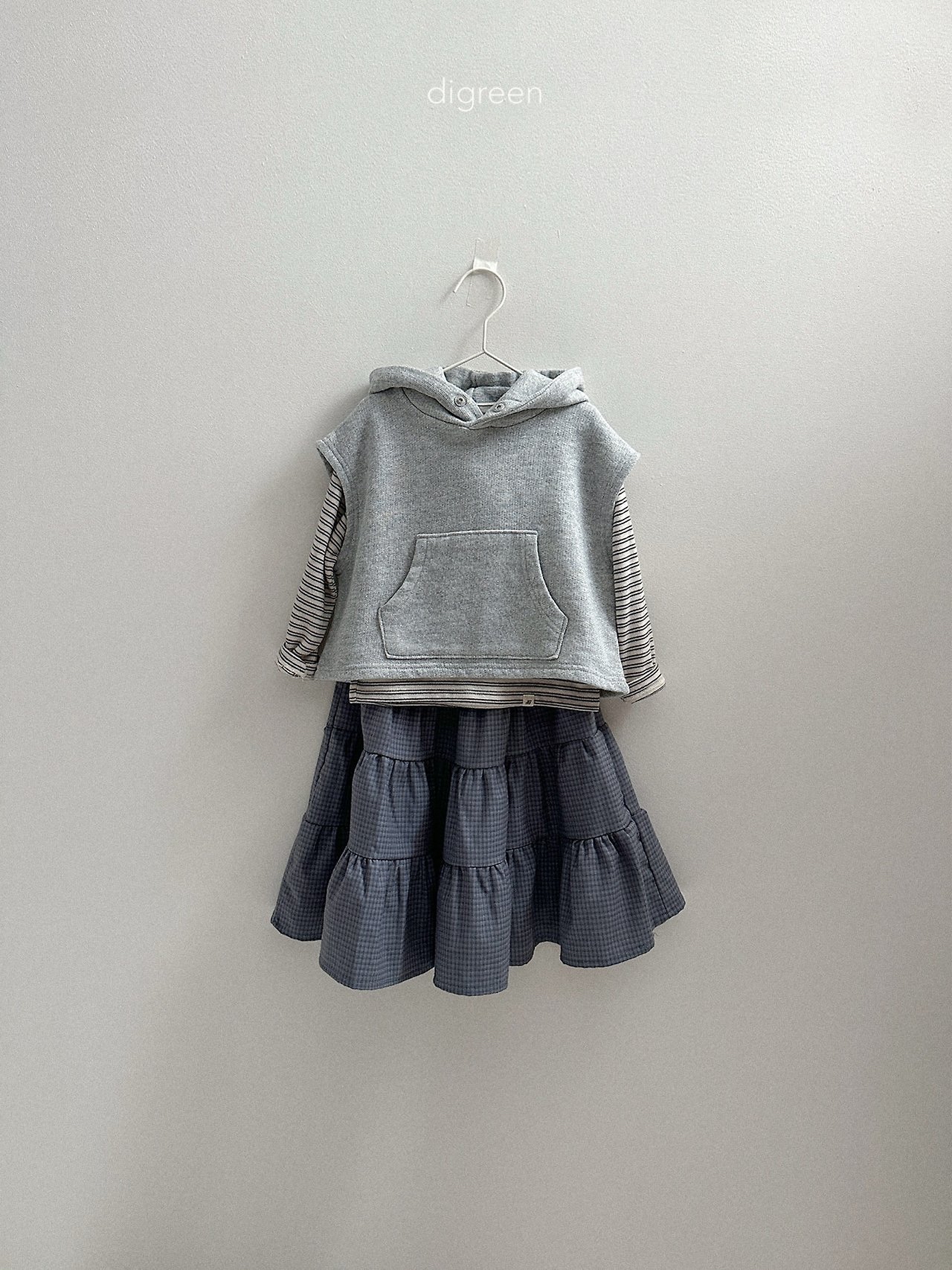 Digreen | check ruffle skirt 