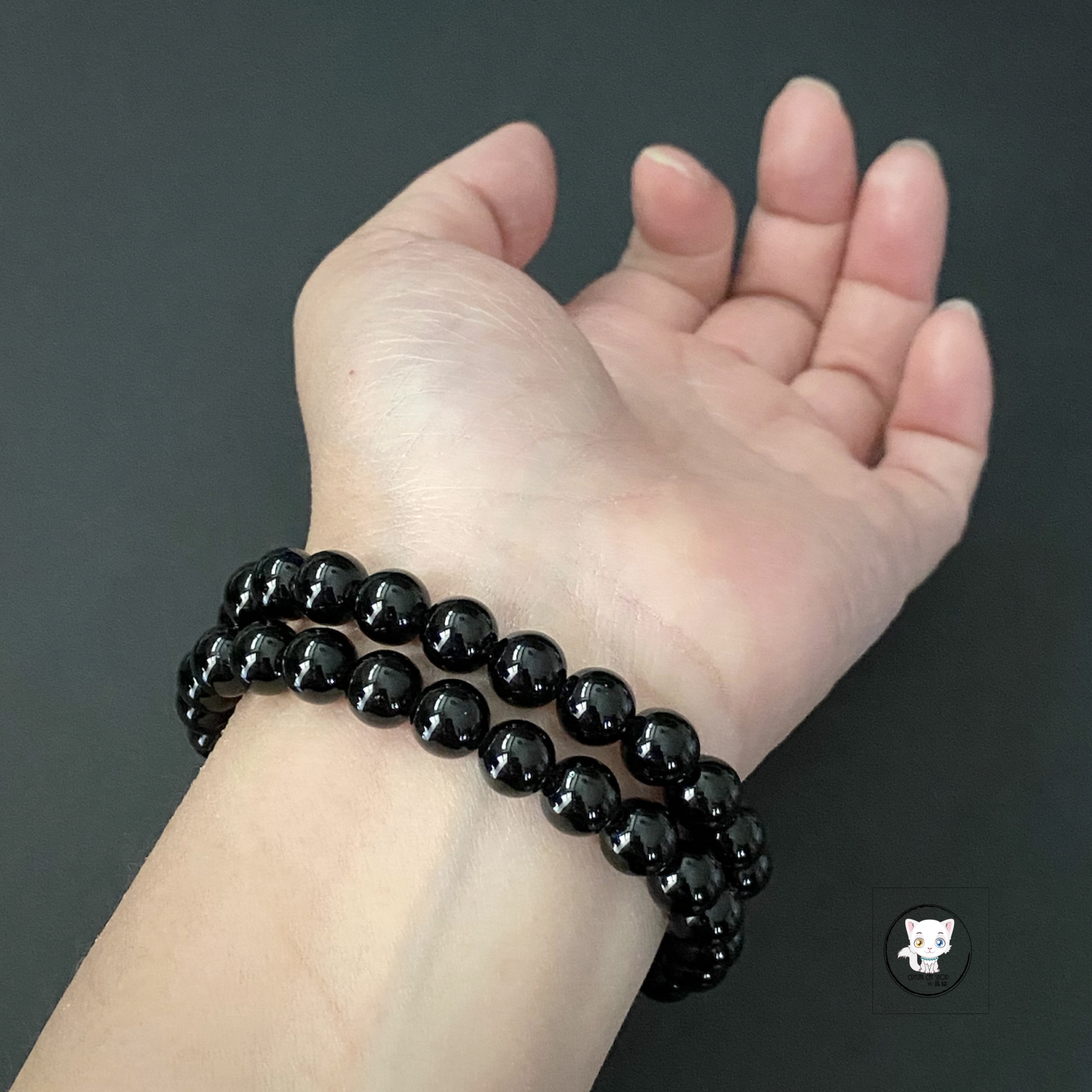 天然黑曜石手鏈 8.5mm