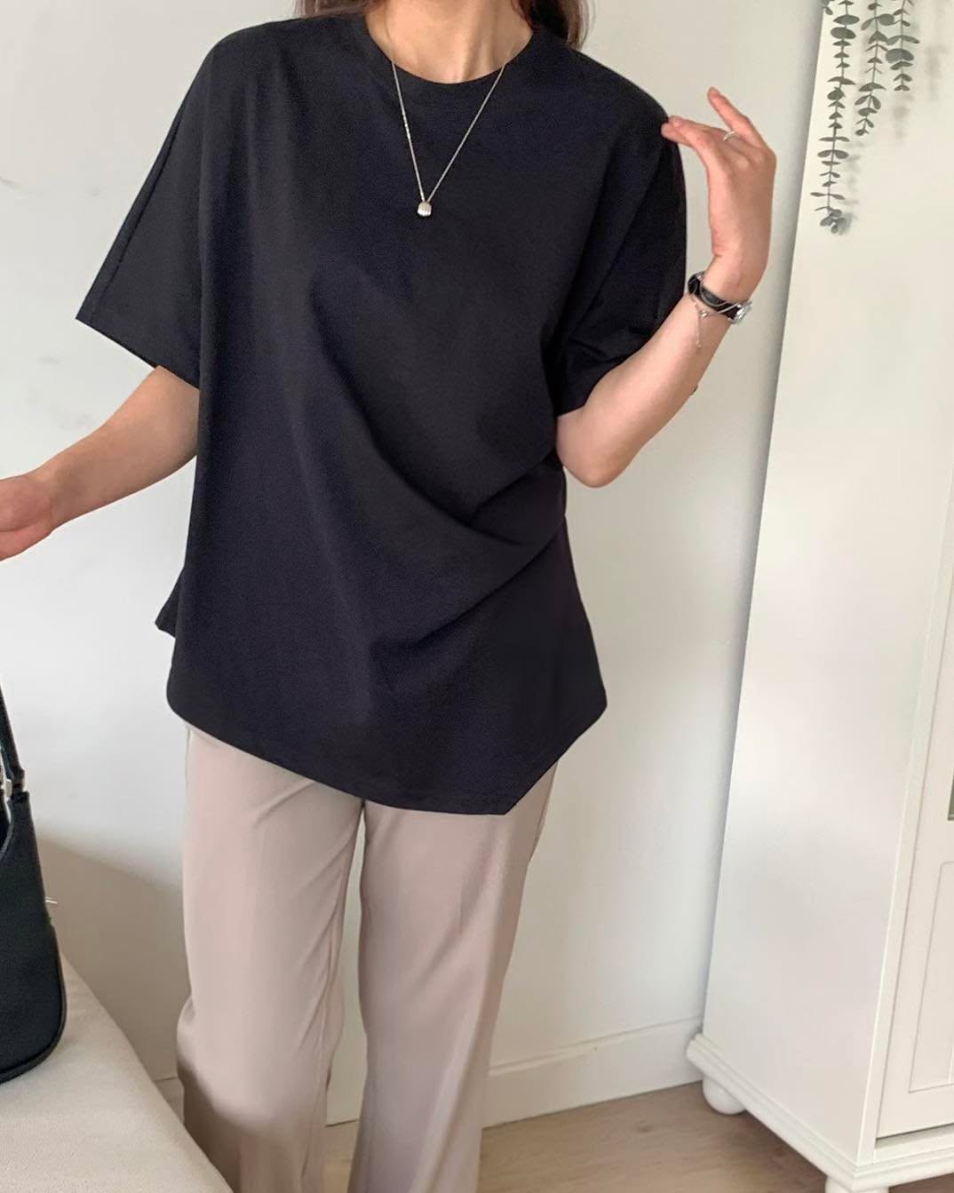 側邊抓褶 Tee 