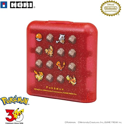 【預售 9月】SW2 HORI 遊戲卡收納盒 (24枚) [寶可夢像素風紅] / Card Case (24pcs) [Pokemon Pixel Art Red] NSX-188 PO0969