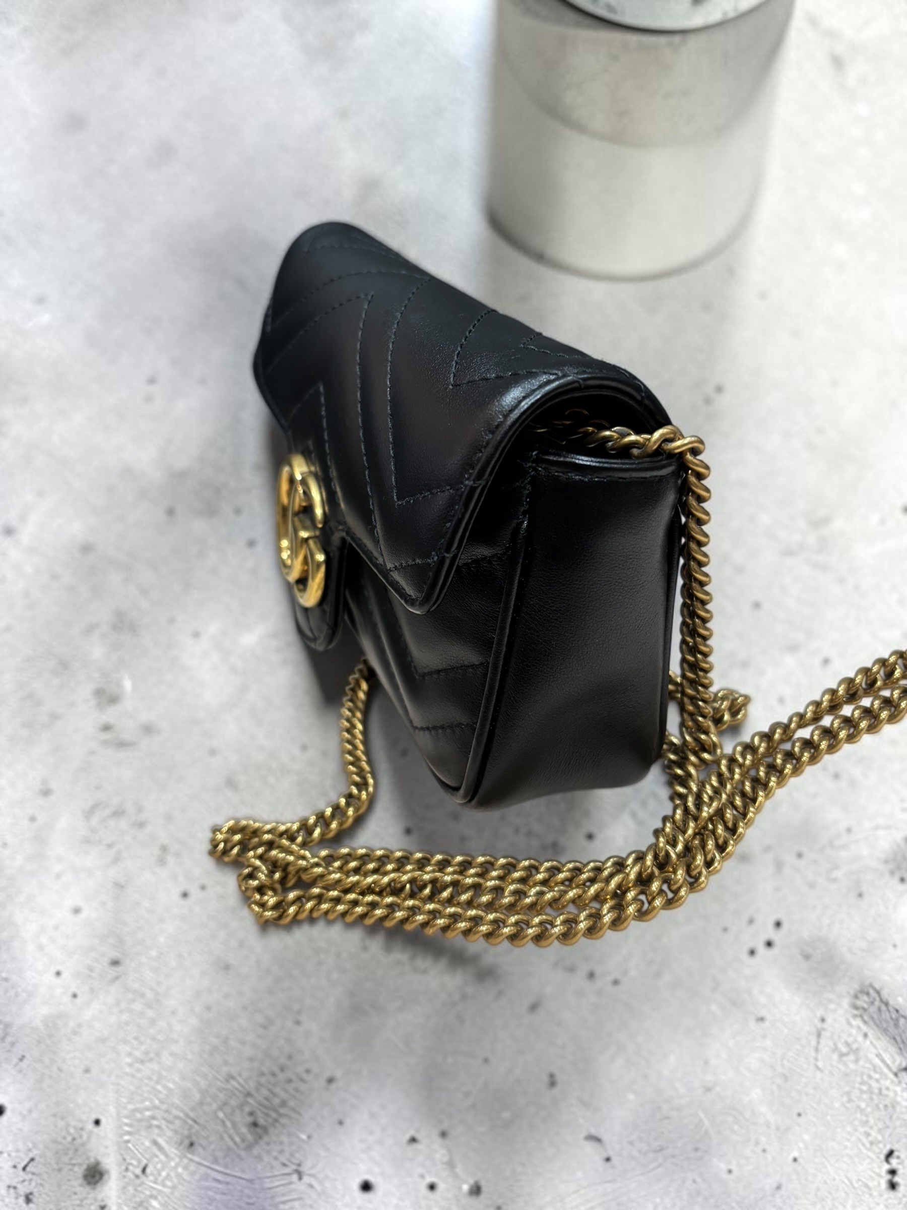 Gucci GG Marmont mini Chain Shoulder Bag 476433 Calfskin 100%Authentic,95%new✅dust bag 