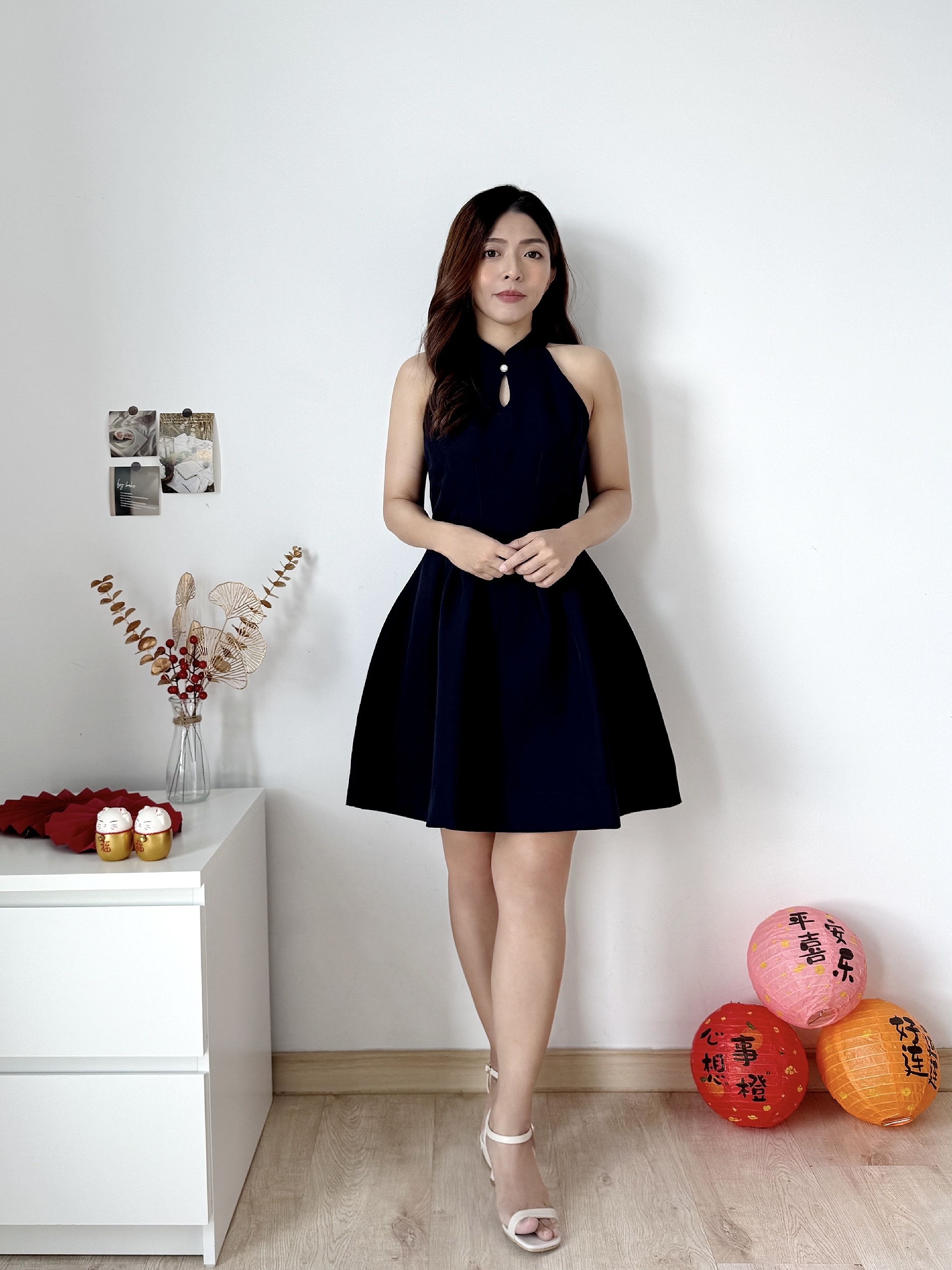 Jade Grace Halter A-Line Flare Dress锦色年华.气质简约挂脖连衣裙(3 colours)Premium Quality