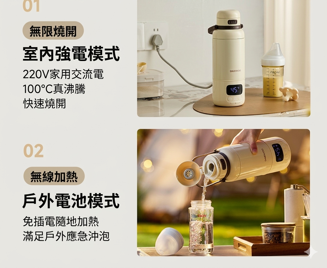 Daewoo 大宇 便攜無線恆溫杯 TN32 香港三腳插頭 (預購產品)