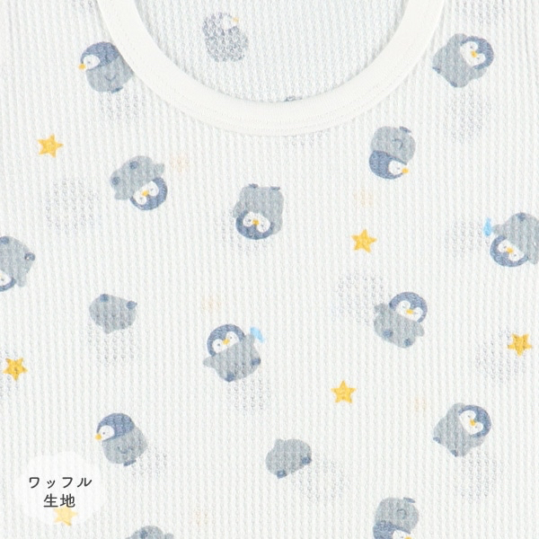 🇯🇵預訂 日本直送🇯🇵企鵝滿印條紋華夫格短袖包屁衣三件套