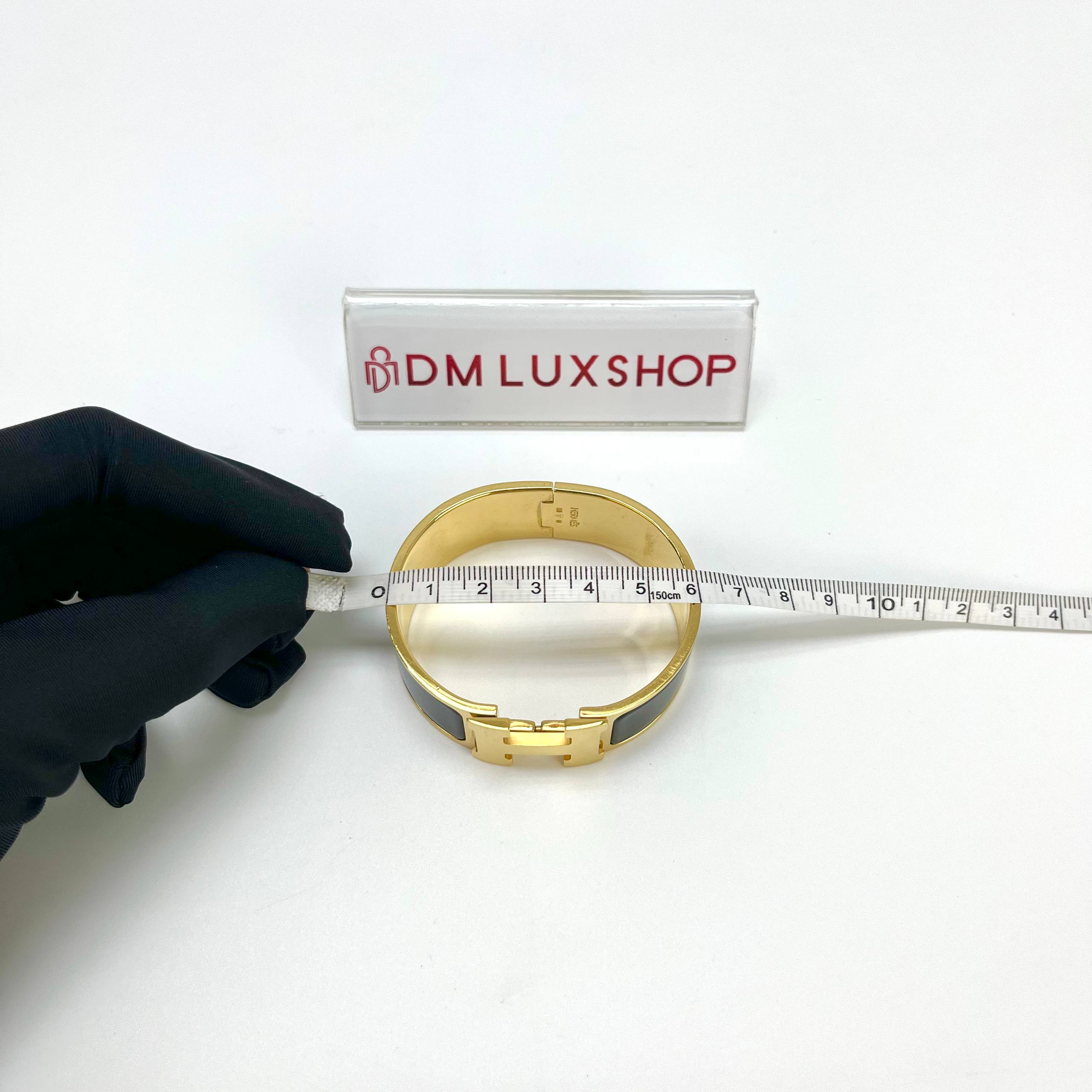 Hermes Black Clic H Bracelet GHW