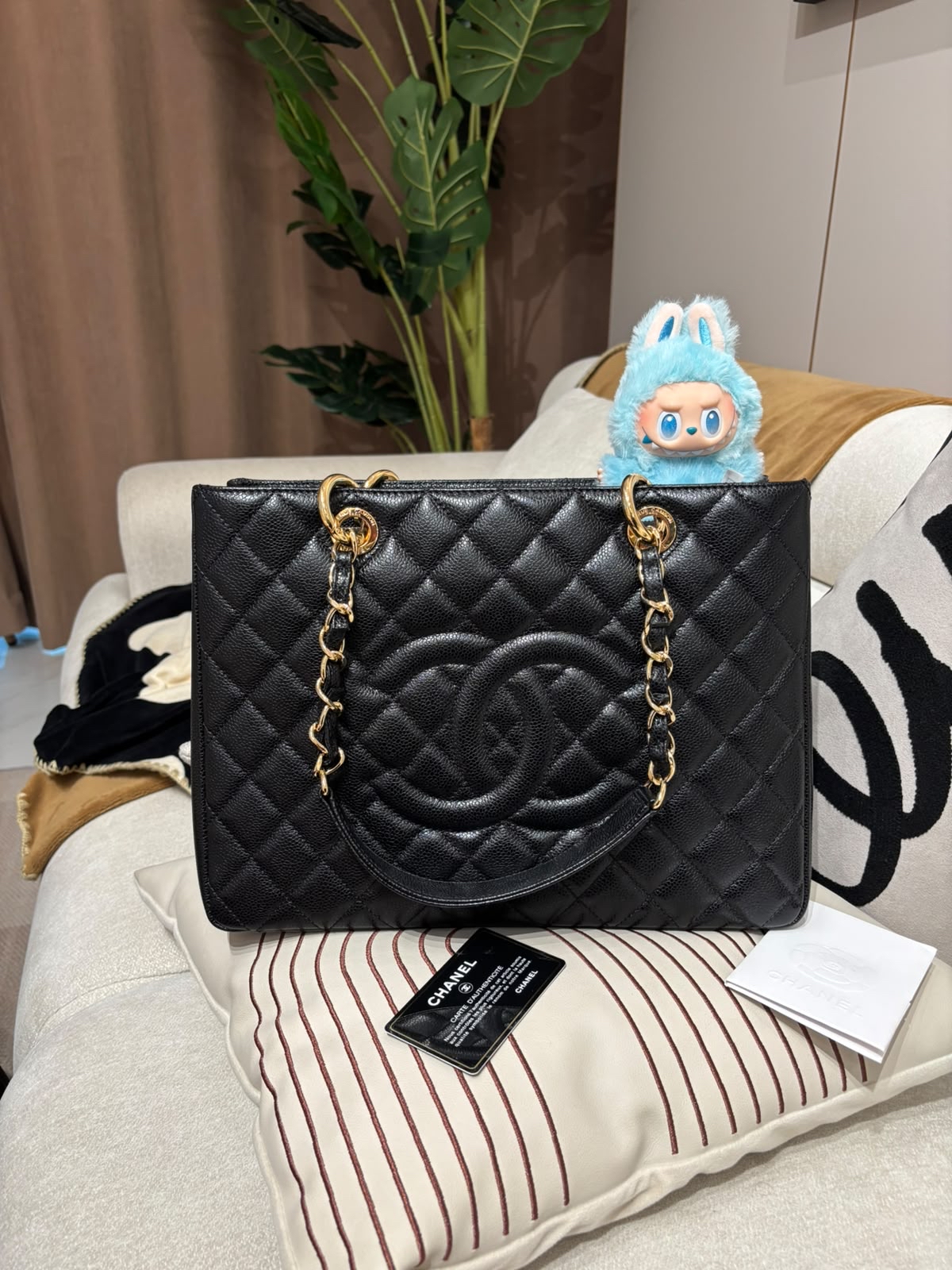 未使用品 Chanel GST Tote Bag 黑色荔枝牛皮金鏈 100%Authentic, unused未使用品 ✅收據✅20card✅Dust bag✅Box