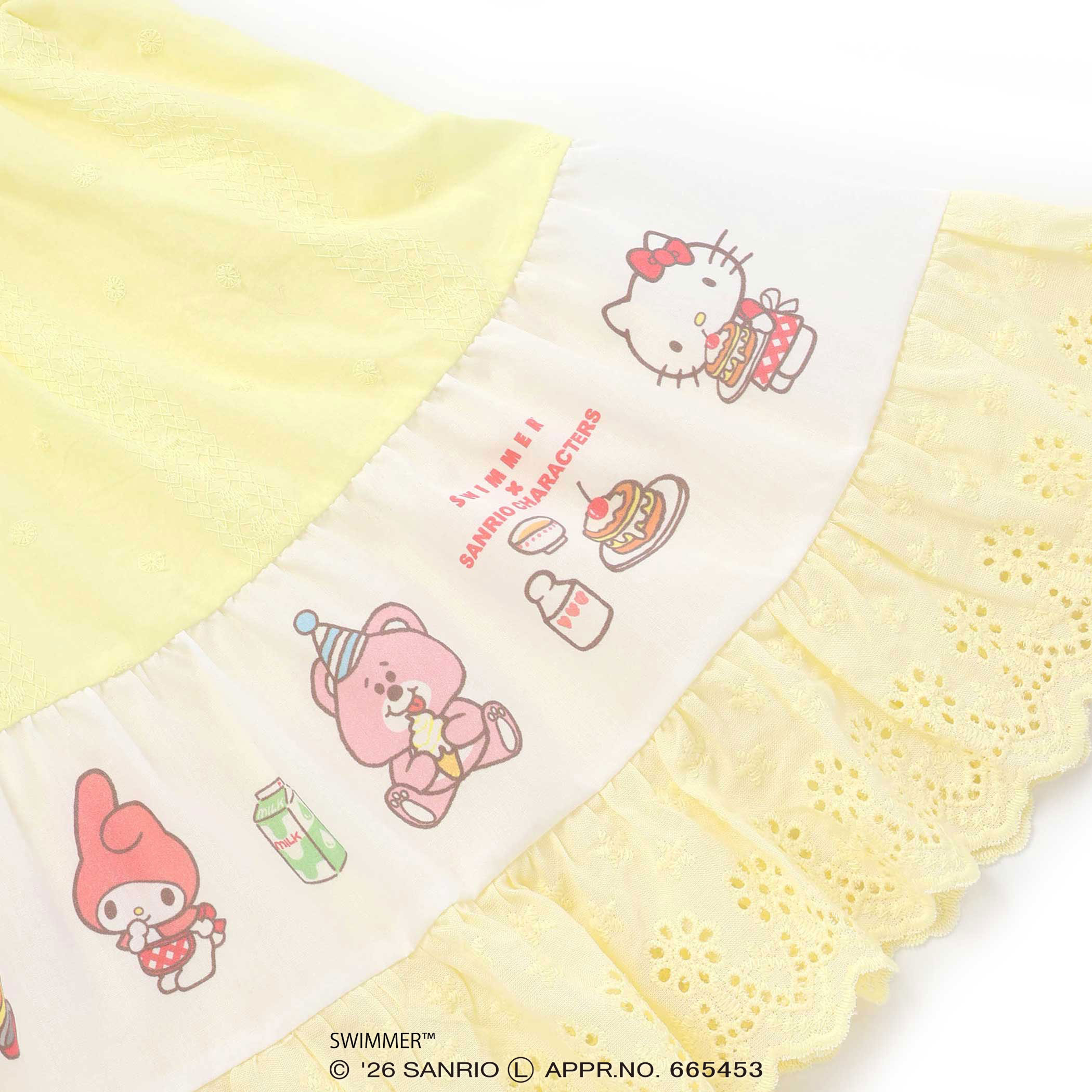 🆕【⭐訂購⭐】🌀 🇯🇵 日本直送 SWIMMER x #SanrioCharacters 泡泡袖 縷空蕾絲裙擺 連身裙［2款選］🌀 [ELCA-0264][260428]