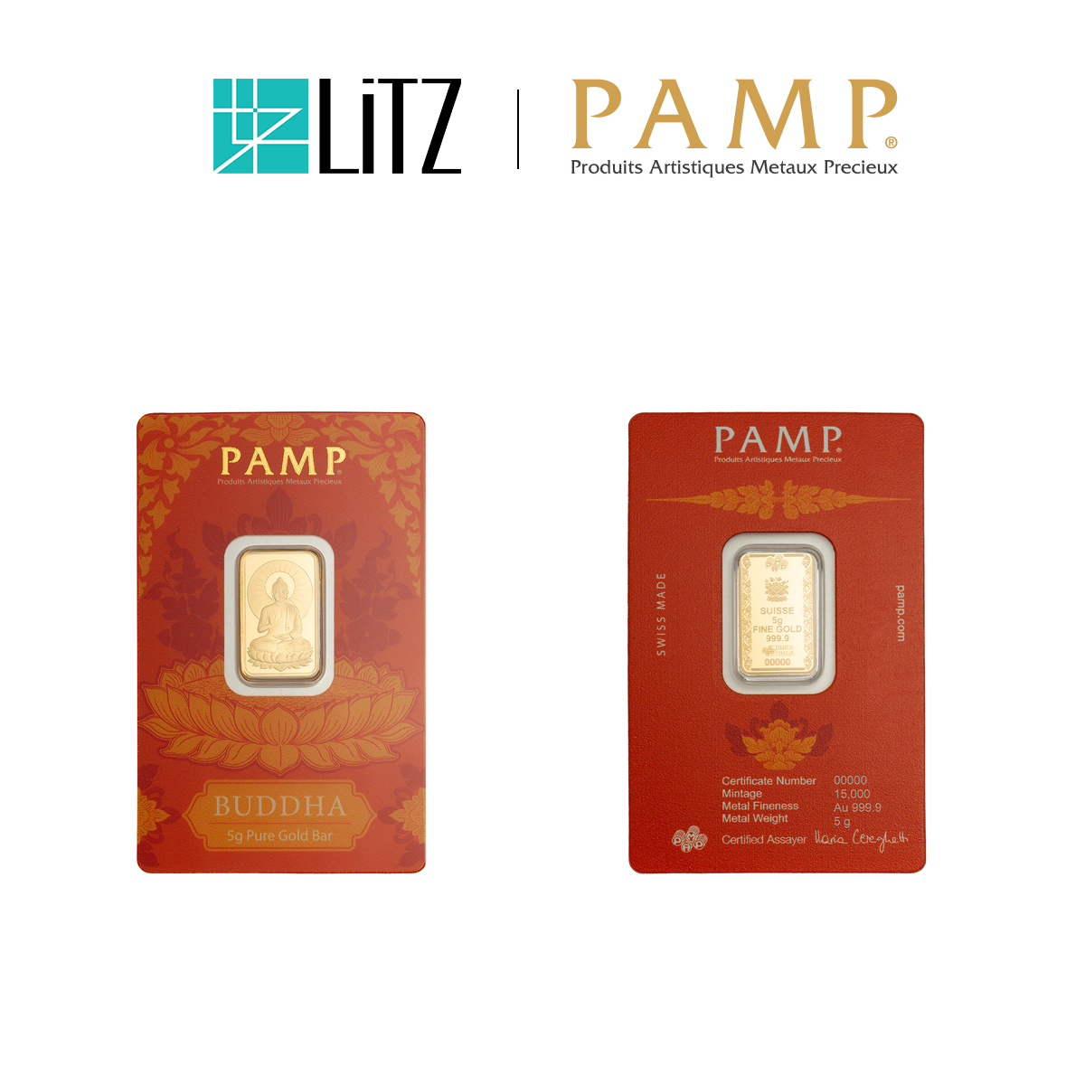 [5 gram] LITZ PAMP Suisse The Buddha Limited Edition Gold Bar (999.9) PG076