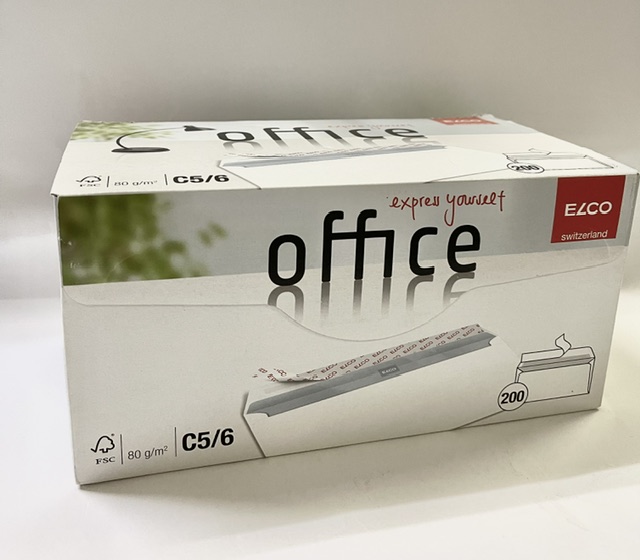 ELCO 瑞士艾奧柯牌Office系列 80gsm C5/6 自動黏䀡白色信封 200個