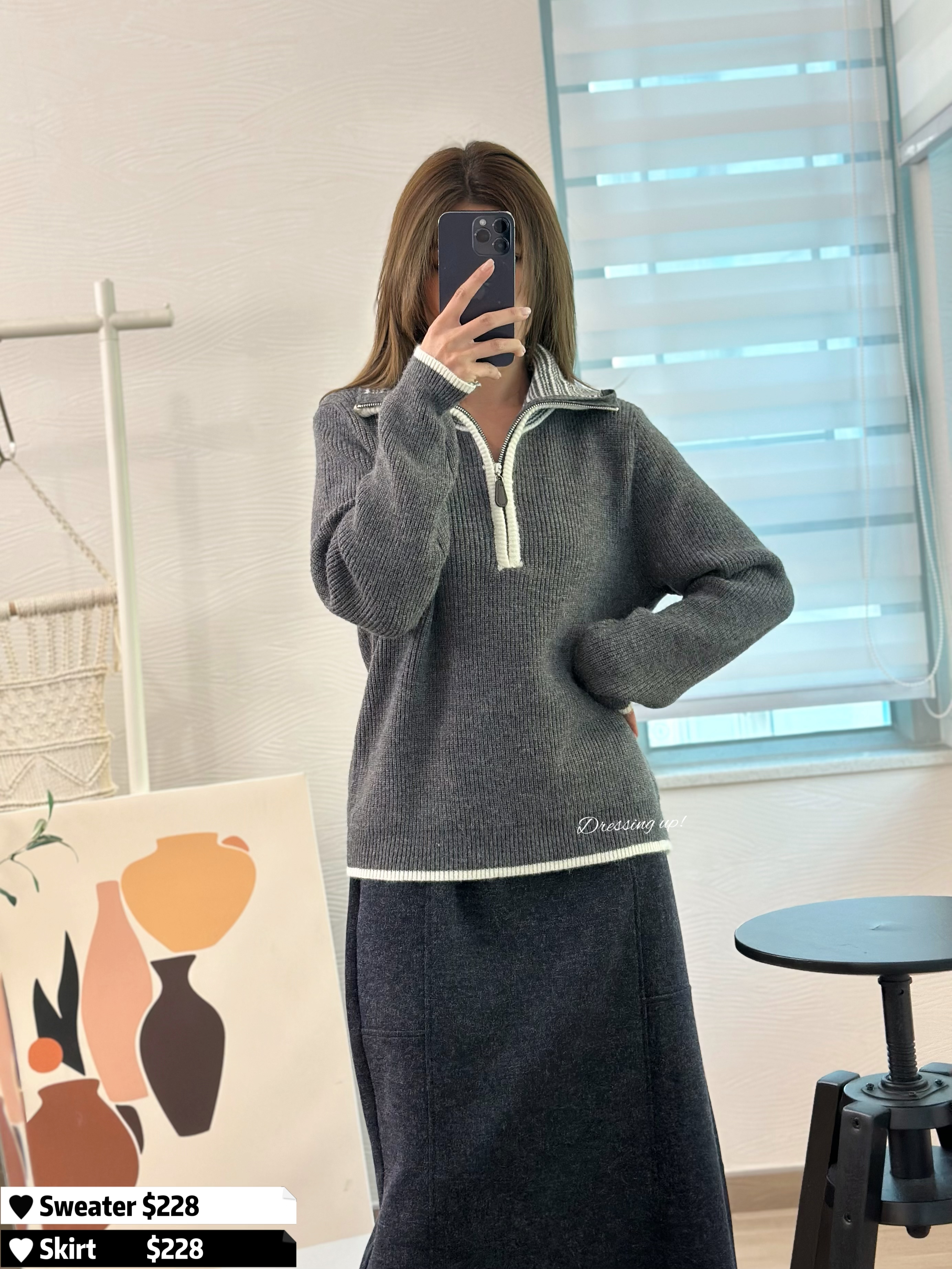  領位兩著法｜極暖企領針織