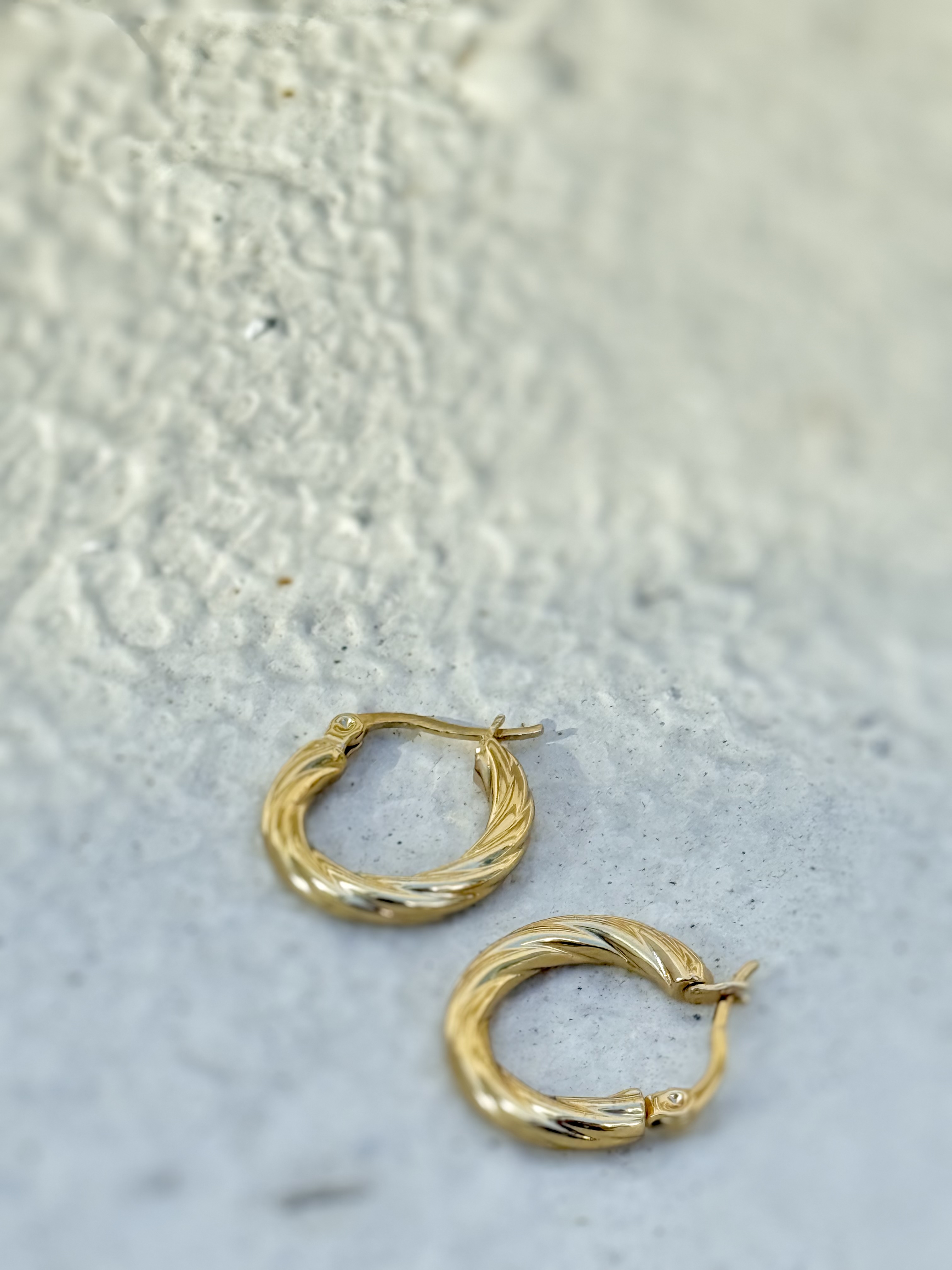 Gold circle stainless earring
