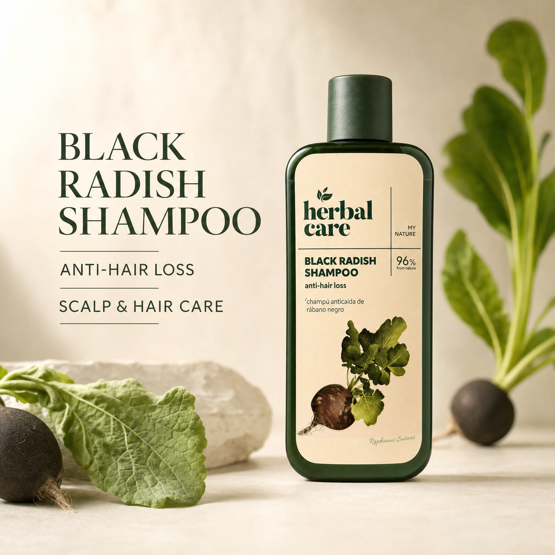 FARMONA - Herbal Care Black Radish Shampoo 天然黑蘿蔔洗髮水 330毫升 草本防脫髮及脆弱髮質護理