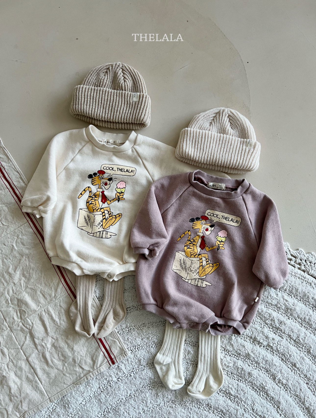 🌸預訂 韓國直送🌸🇰🇷THELALA兩色親子款老虎印花長袖包屁衣