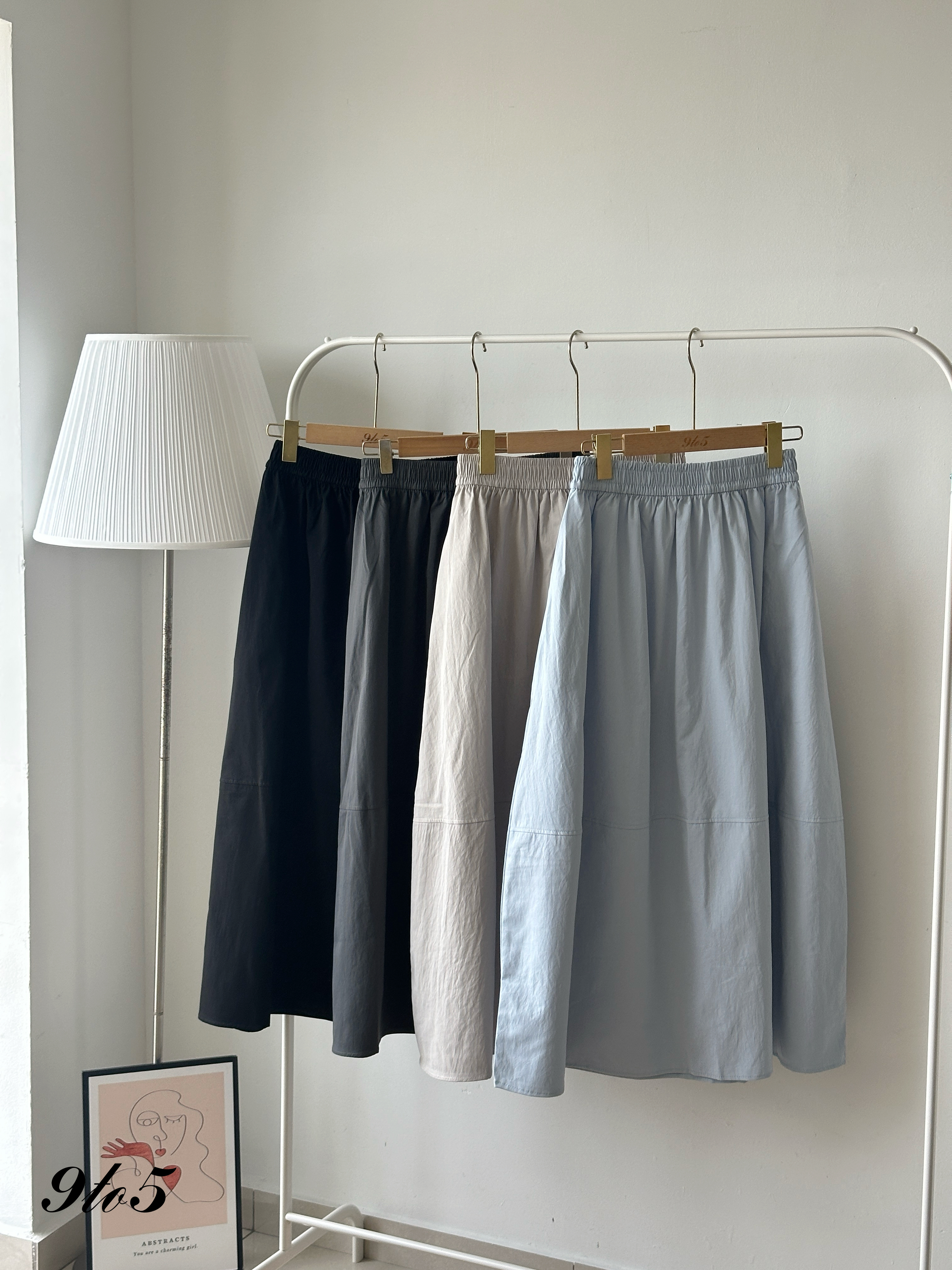 S1909 A Line Plain Skirt - 4 Colors 