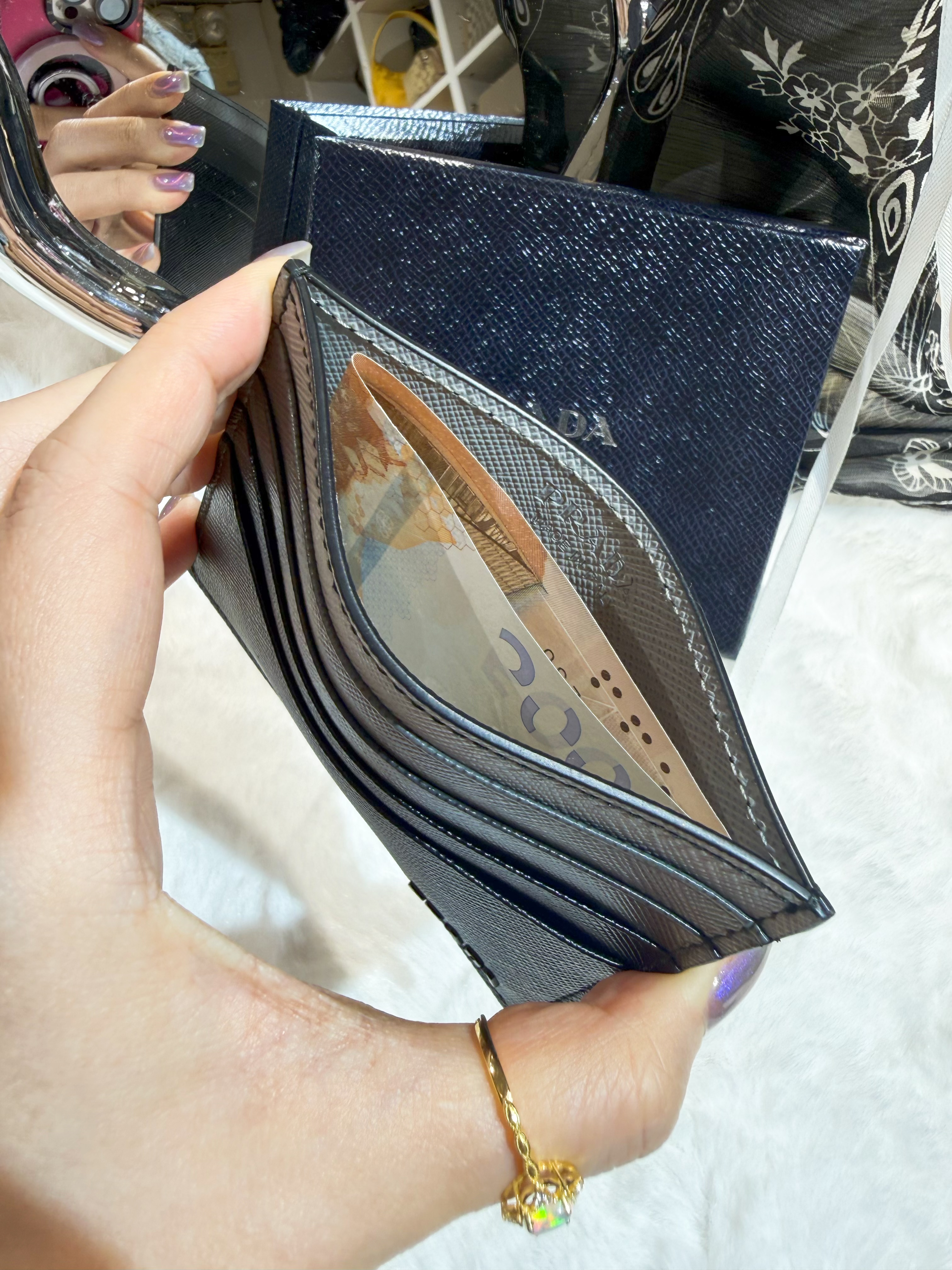 Prada card holder XL SF/blk/grey/9cc