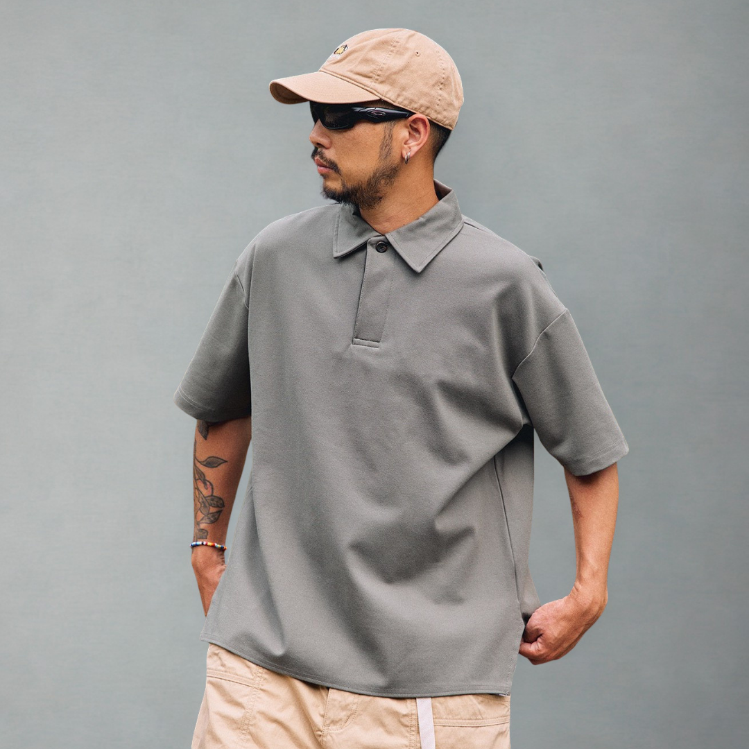 寬鬆短版涼感POLO