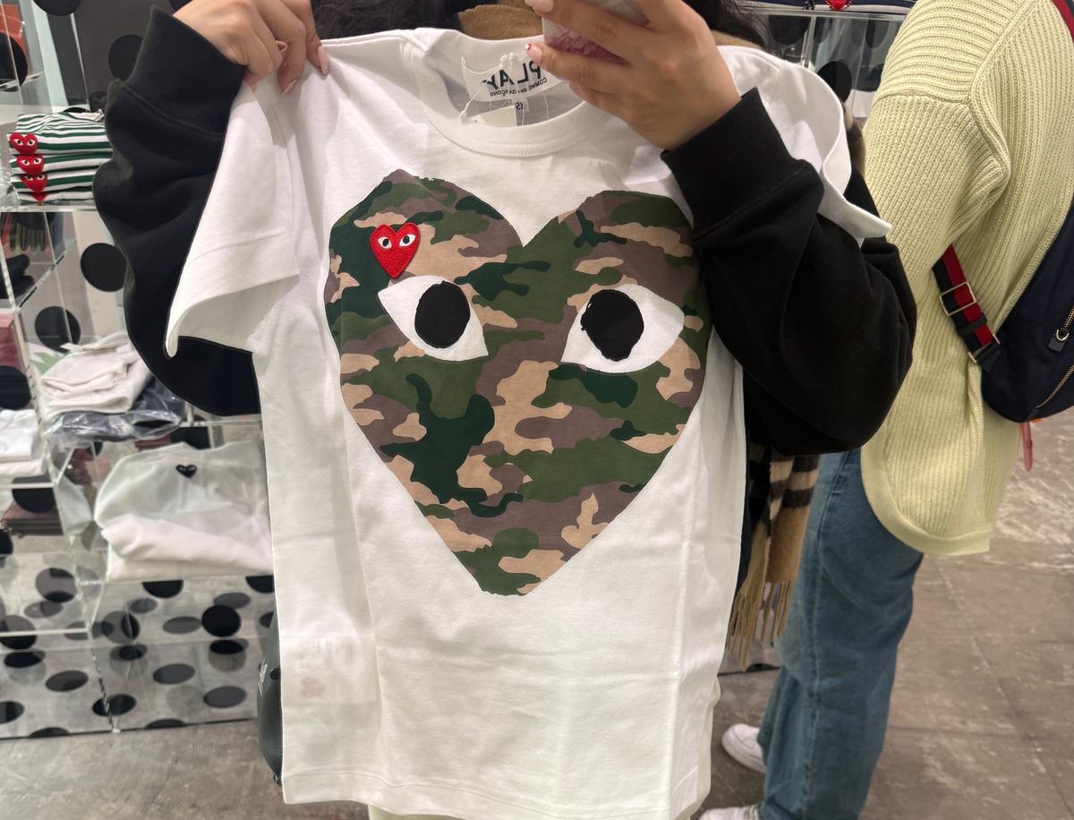 CdG 白底迷彩心心 Size Xxs-XXL