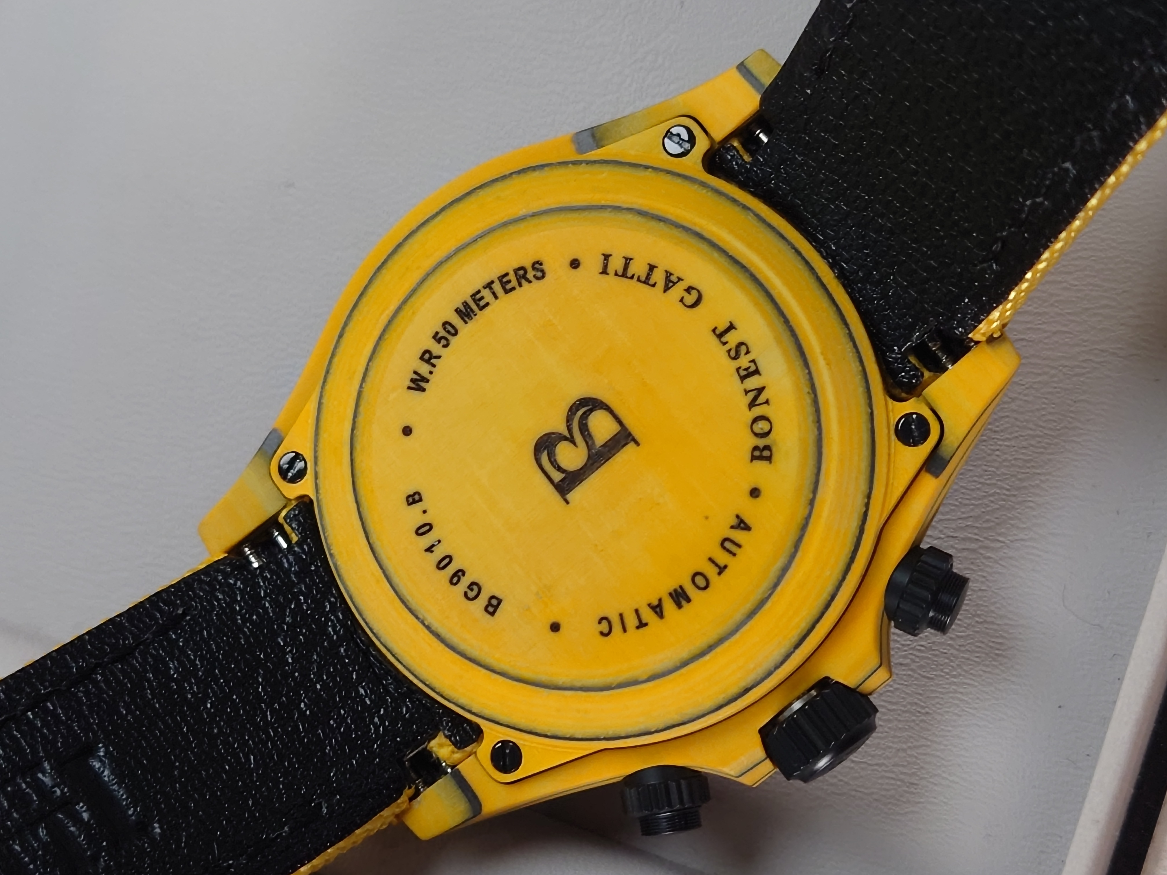 Bonest Gatti 現貨發售 地通拿款碳纖纖機械計時錶 BG9010-L5 黃碳纖