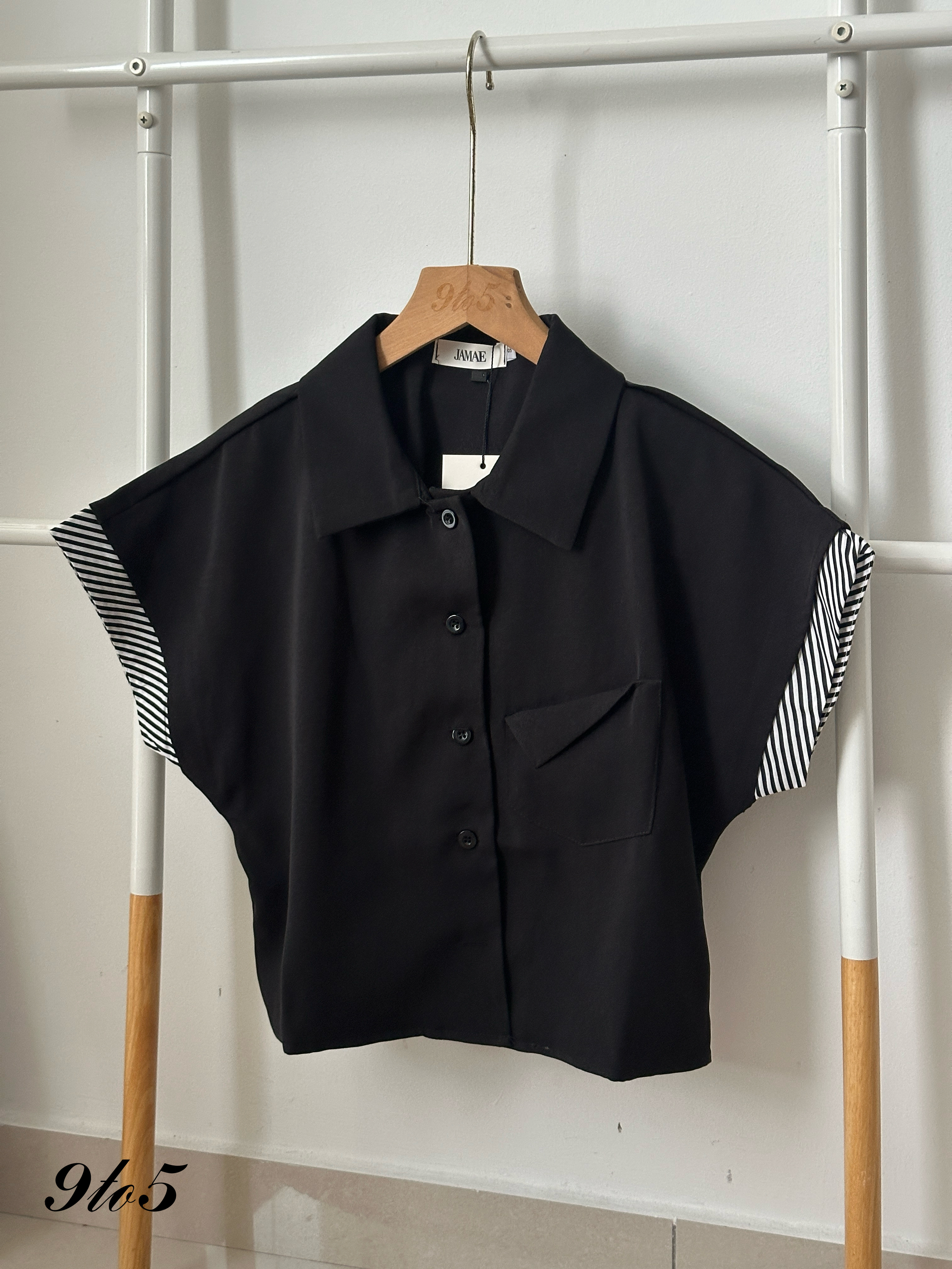 T4089 Butterfly Sleeve Crop Shirt - 3 Colors