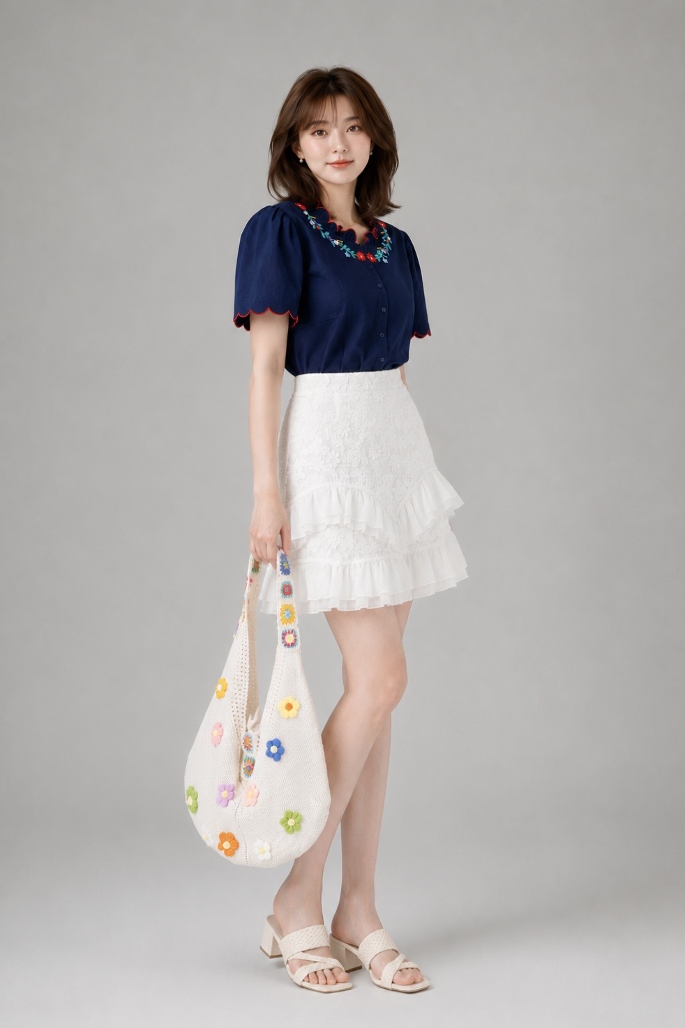 260221 Rosalie Embroidered Scallop Blouse