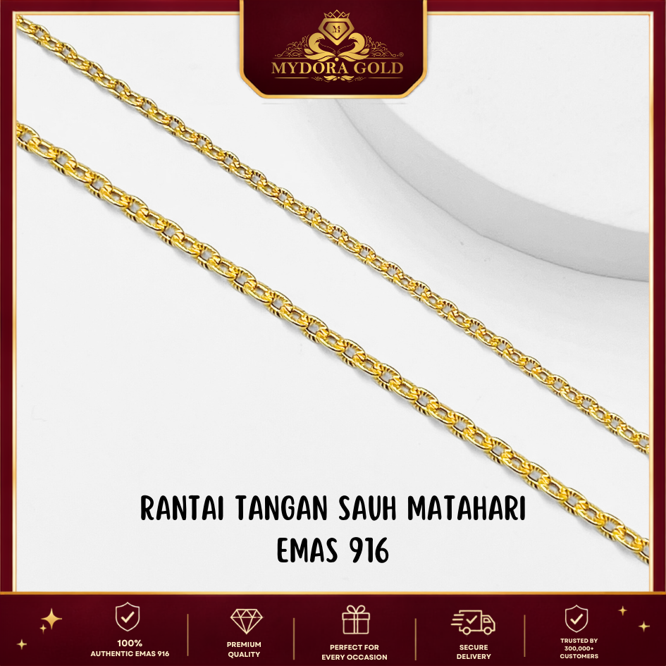 MYDORA Rantai Tangan Sauh Matahari l EMAS 916/22K