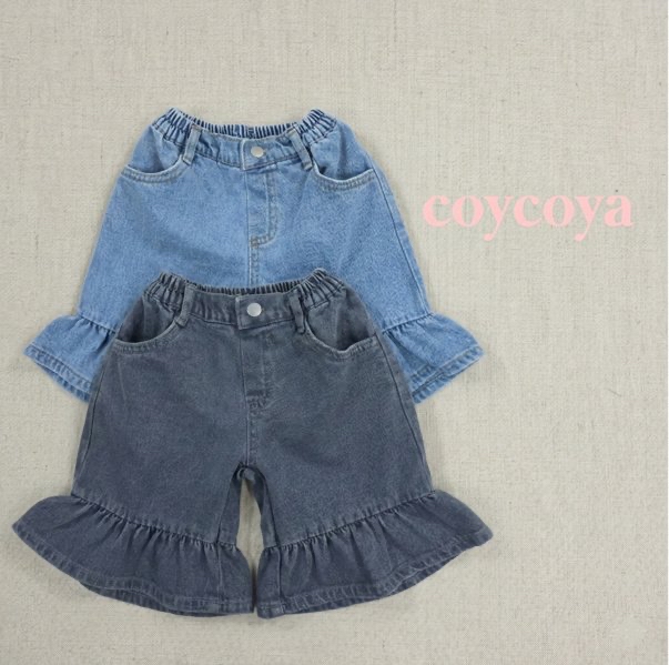 🌸預訂 韓國直送🌸🇰🇷COYCOYA兩色荷葉邊寬鬆牛仔褲