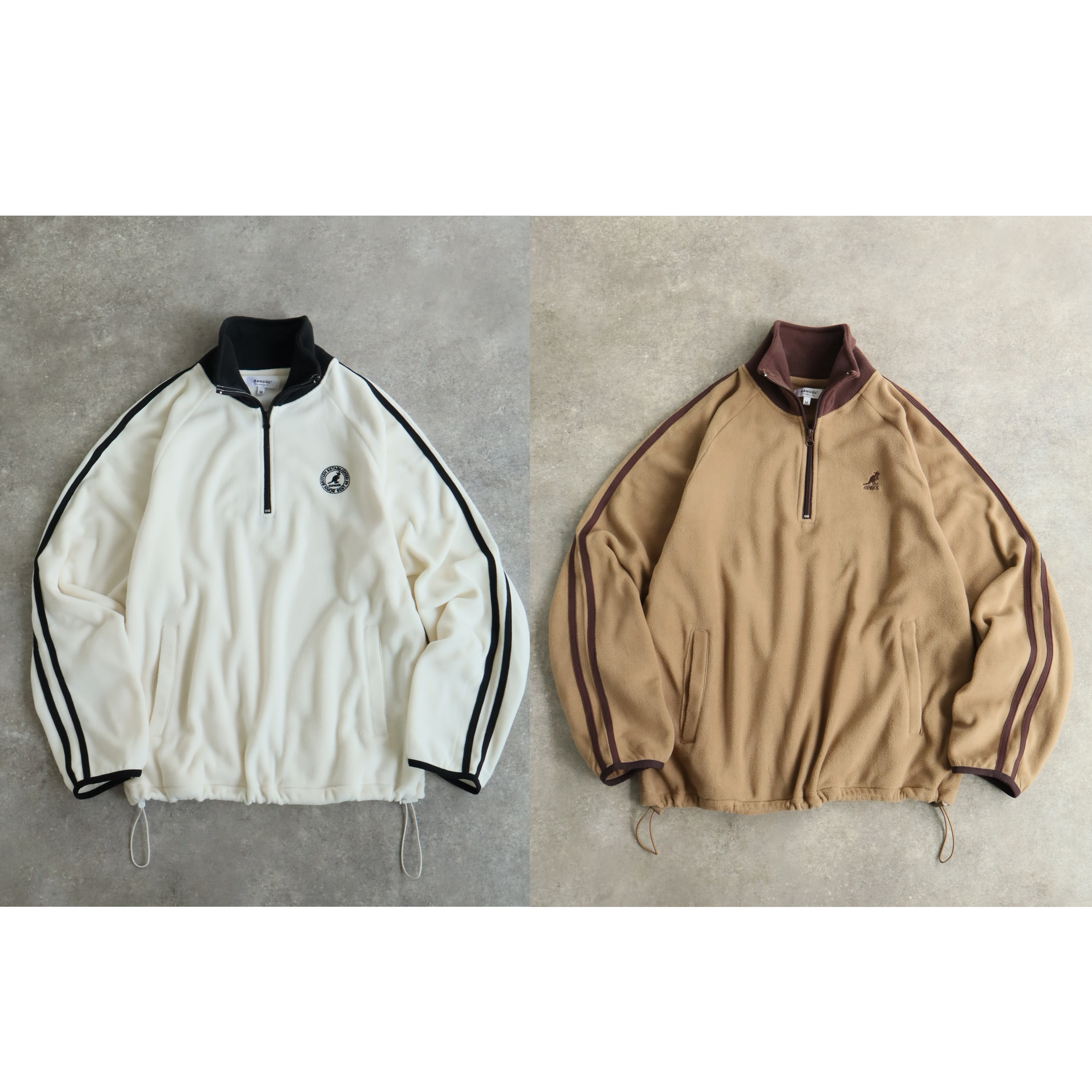 KANGOL(男/女）半拉鍊 抓毛套頭衫