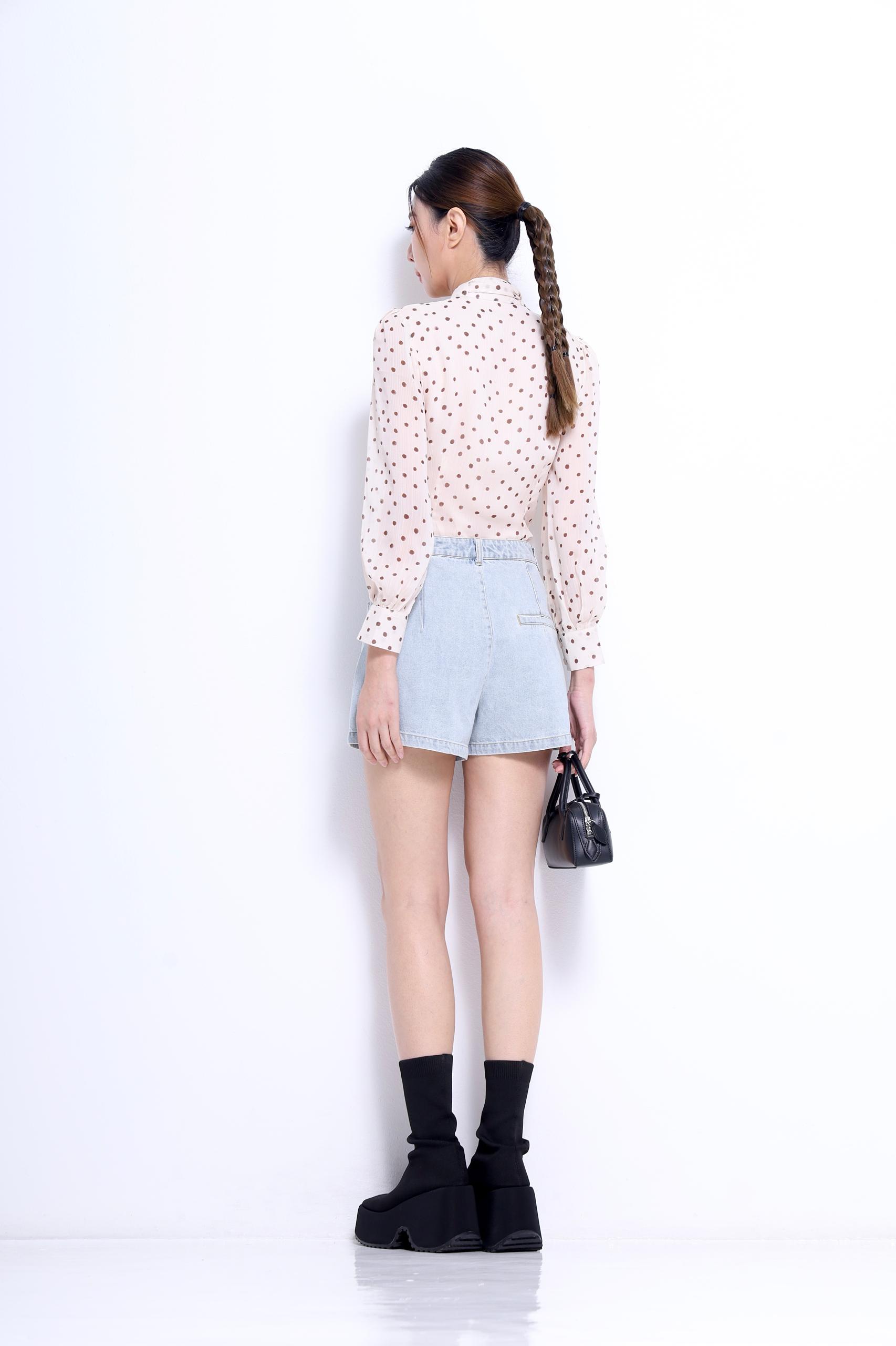 CB2688 Poise Dot Bow Blouse