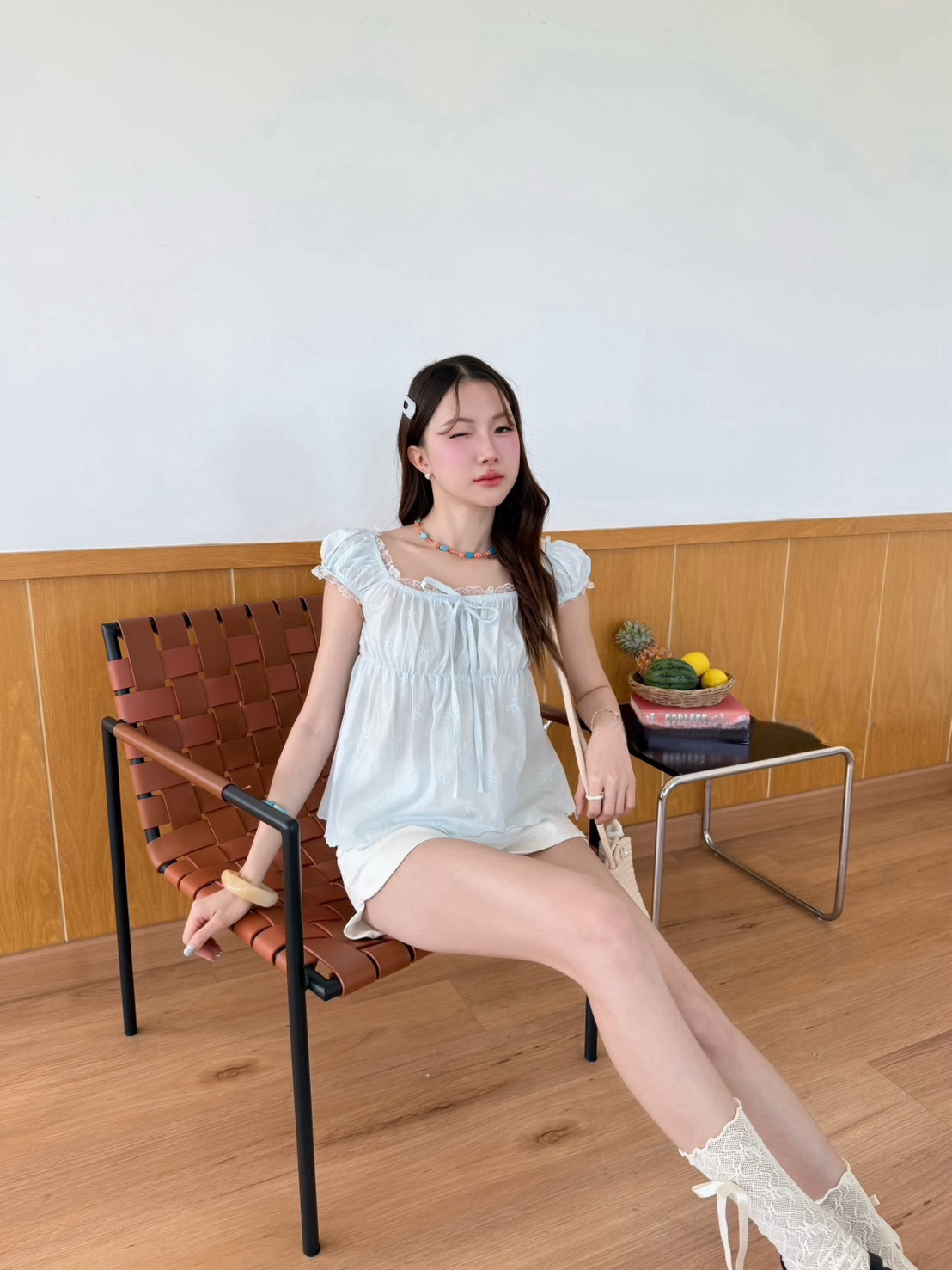 🇹🇭新款預定 ～ 蝴蝶綁帶蕾絲上衣