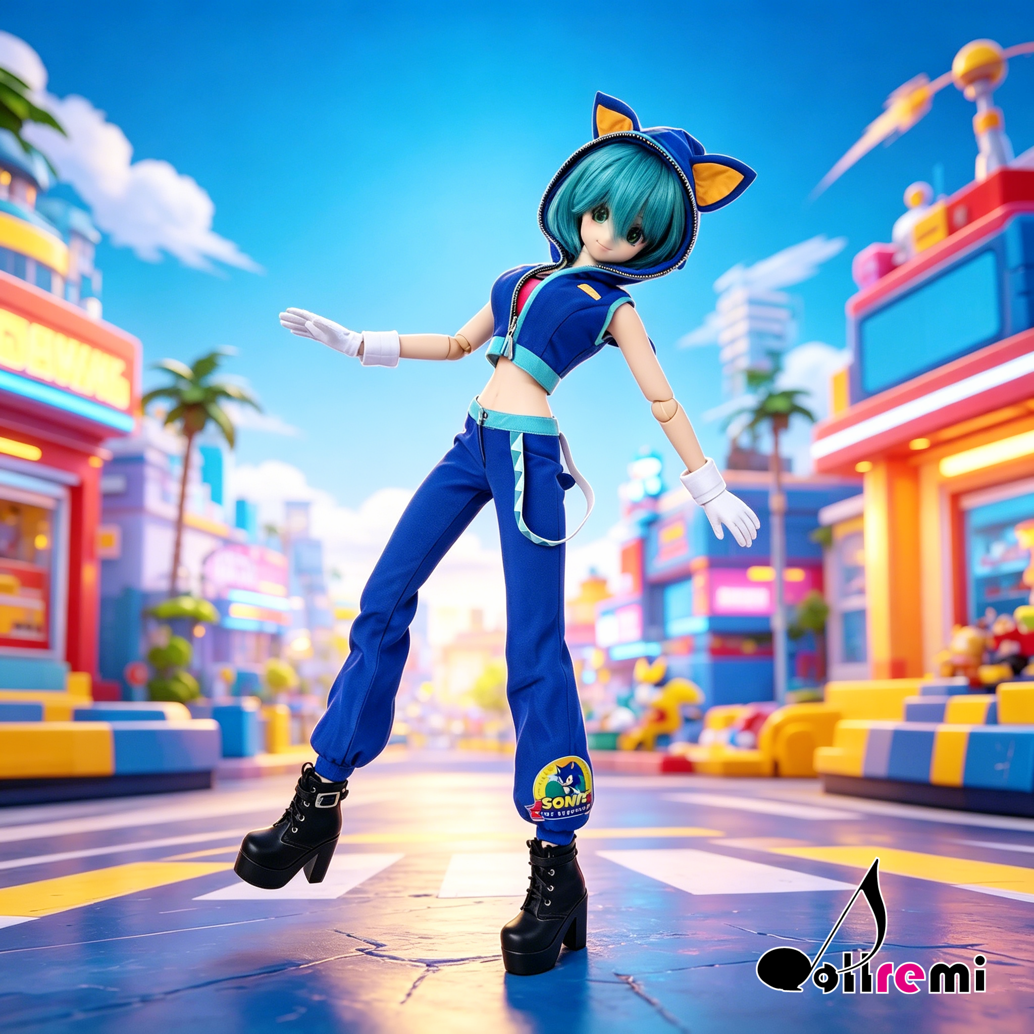 【dollremi】(DD0925) COS Hatsune Miku Project DIVA Arcade - Sonic Style 初音未來 - 歌姬計劃 街機版
