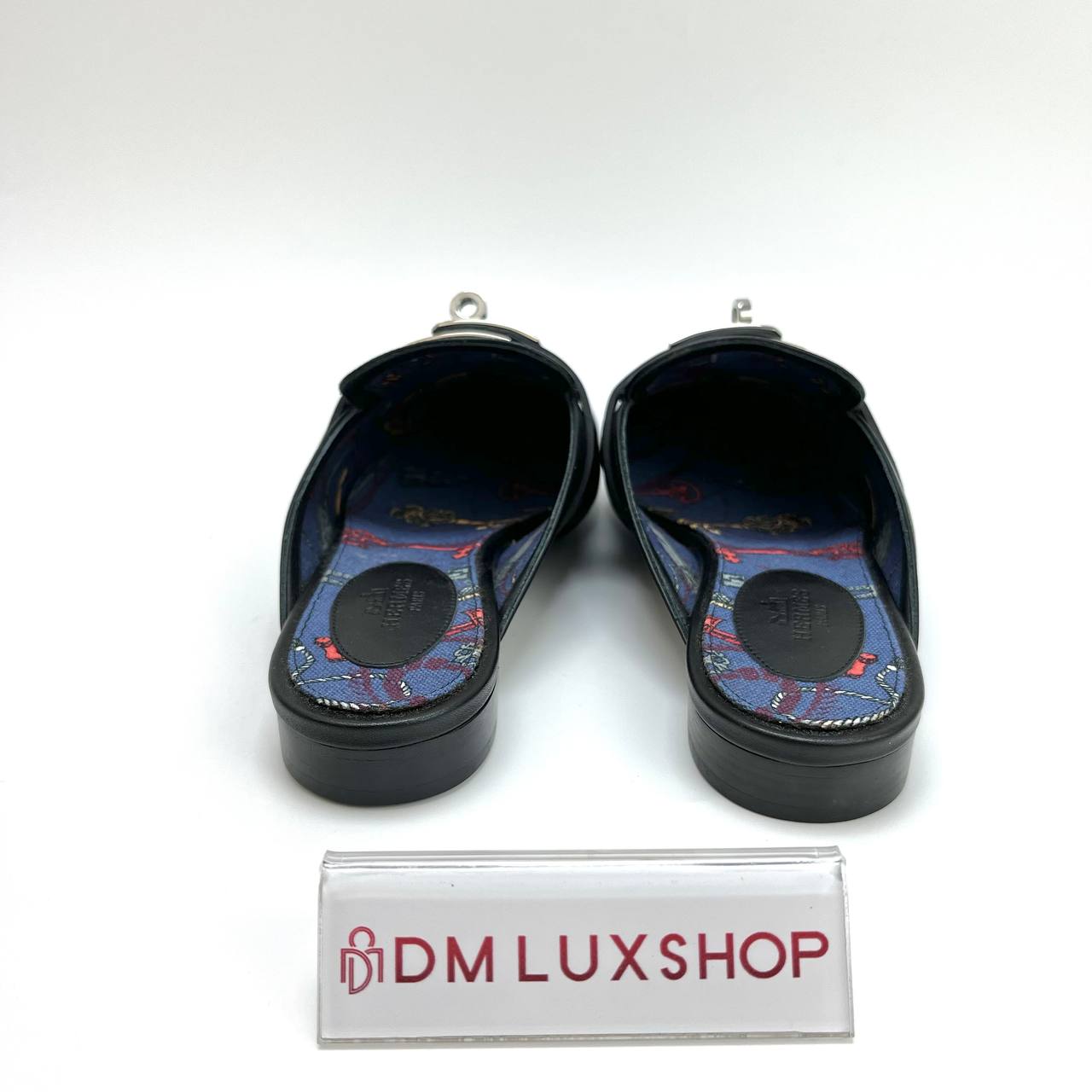 Hermes Oz Mules Black PHW
