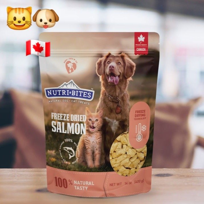 加拿大寵物零食！Nutri Bites 貓狗凍乾三文魚零食510g Freeze Dried Salmon Dog & Cat Treats