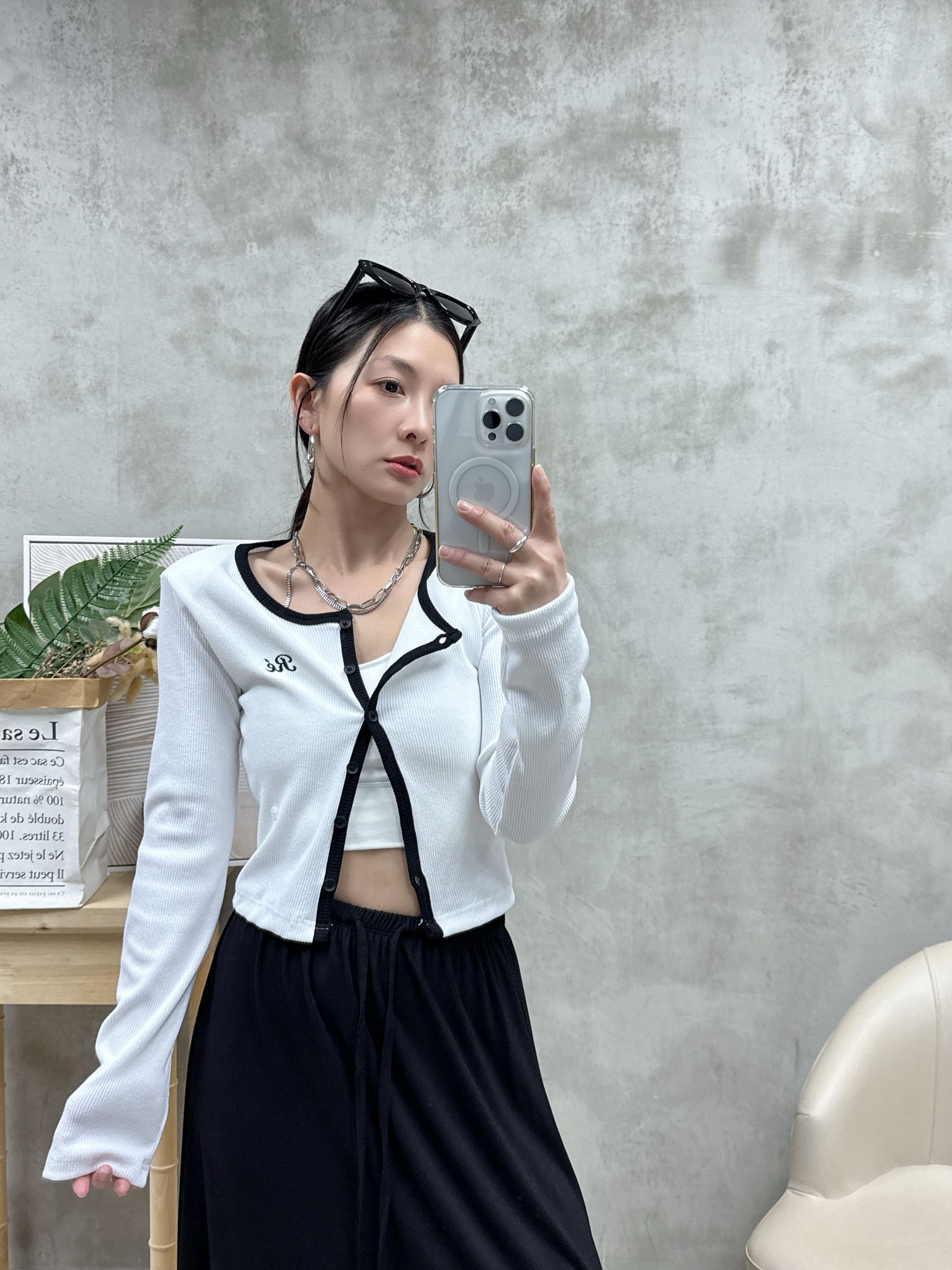 B12 拼色暗紋外套