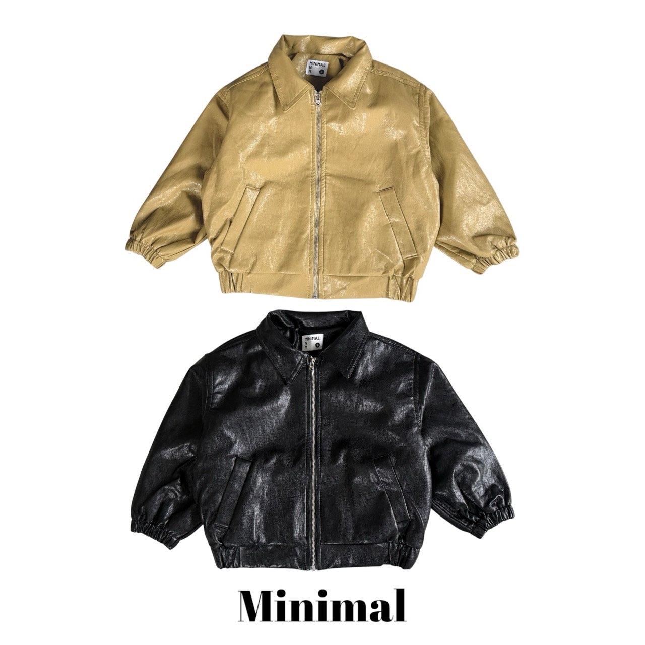 Mnm | Soft leather zip-up jumper