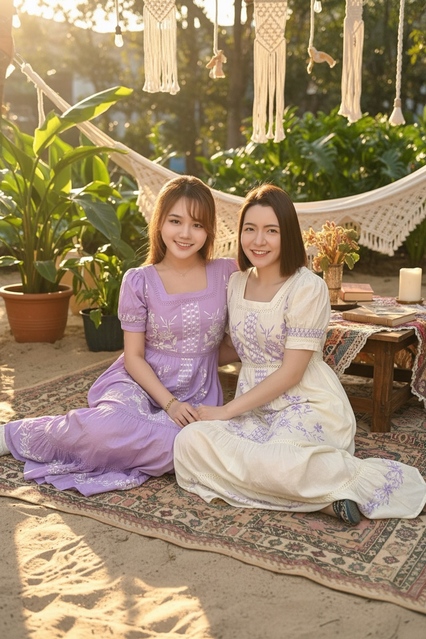 Purple Princess Emb Pure Cotton OP #1430